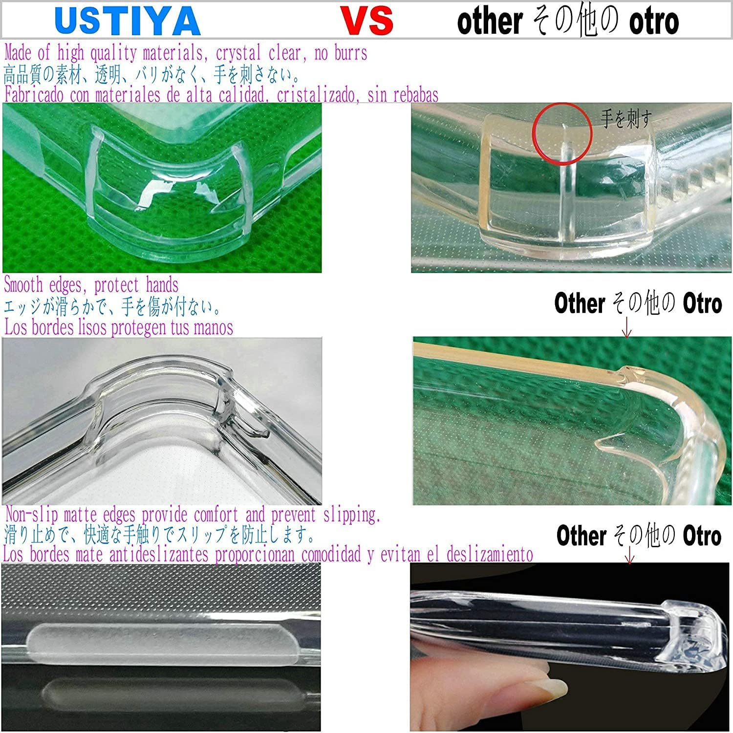 USTIYA Funda para Samsung Galaxy S10e Clear TPU Cuatro Esquinas Cubierta Protectora Transparente Suave Funda