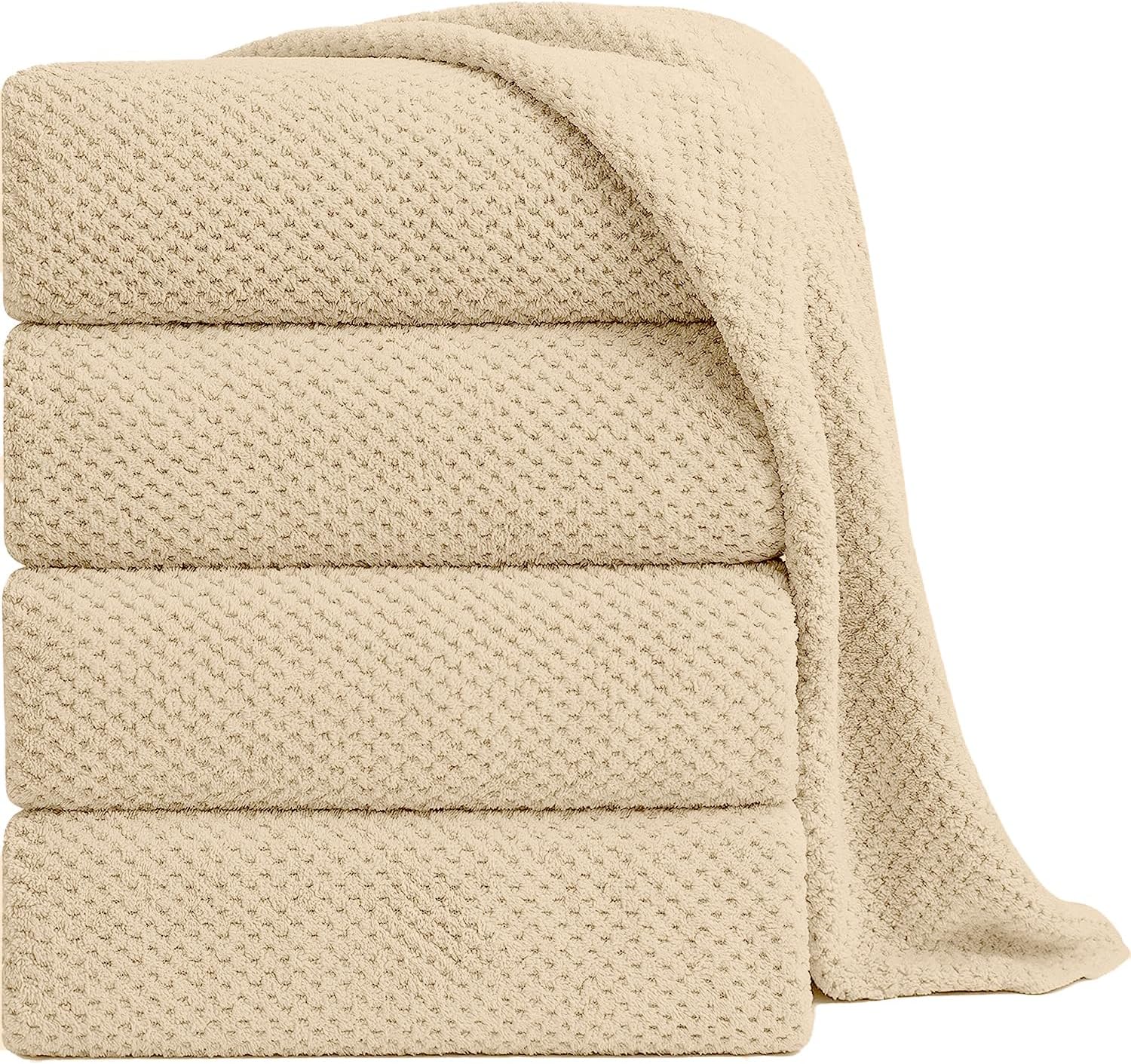 Juego de toallas de baño extra grandes de 35 x 70 pulgadas, juego de toallas de baño de gran tamaño, microfibra grande, de secado rápido, ligeras,
