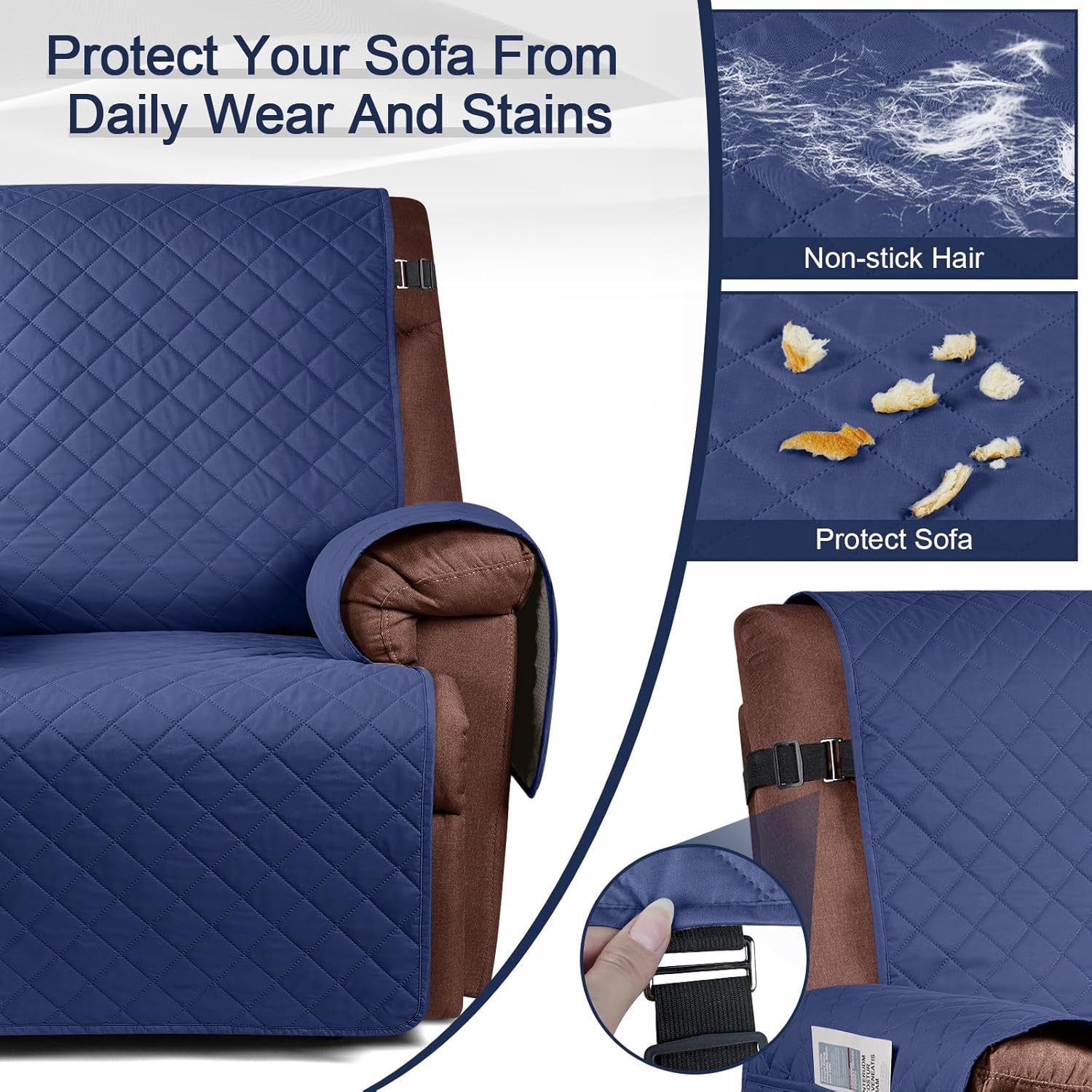 KinCam Funda 100% impermeable para silla reclinable, fundas de sofá reclinable para mascotas, perros, funda de sofá reclinable, protector de muebles