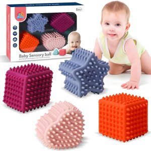 ROHSCE Pelotas sensoriales suaves y puntiagudas, juguetes Montessori, bolas de bebé de 6 a 12 meses, formas geométricas texturizadas para el ROHSCE Pelotas sensoriales suaves y puntiagudas, juguetes Montessori, bolas de bebé de 6 a 12 meses, formas geométricas texturizadas para el