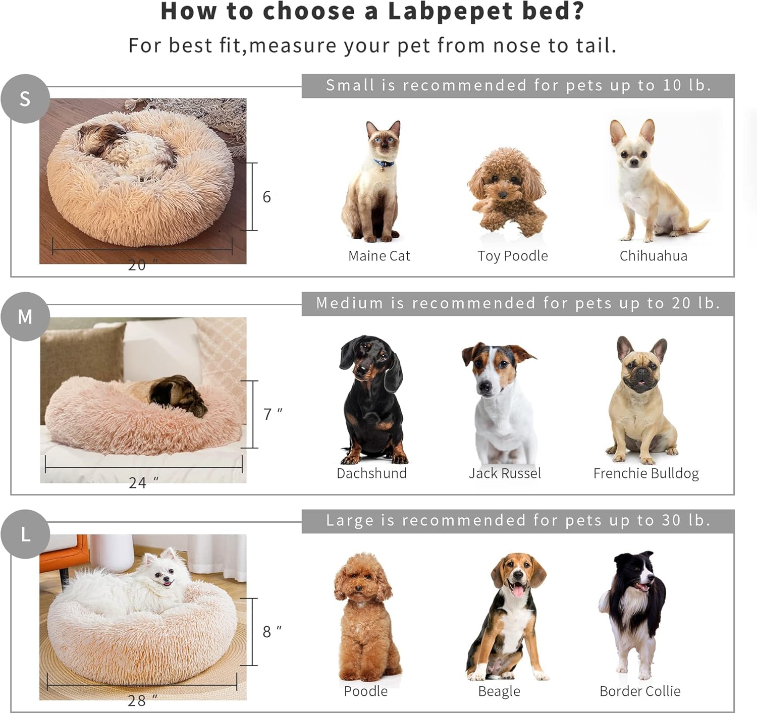 Cama extra pequeña lavable para perros, cama calmante para mascotas, para perros, gatos, dona, cómoda, redonda, linda, duradera, para mascotas