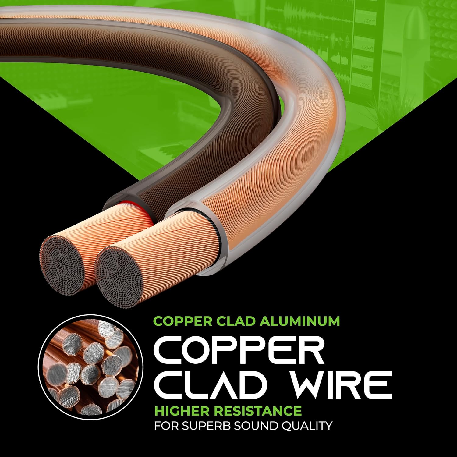 GearIT Cable de altavoz de calibre 10 (100 pies), aluminio revestido de cobre, alambre de cobre de calibre grueso CCA para estéreo, sonido