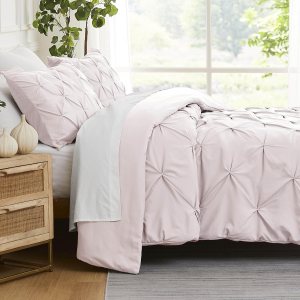 Southshore Fine Living, Inc. Juego de funda de edredón plisada con cremallera y lazos en las esquinas, suave y acogedora colcha de 3 piezas con dos Southshore Fine Living, Inc. Juego de funda de edredón plisada con cremallera y lazos en las esquinas, suave y acogedora colcha de 3 piezas con dos