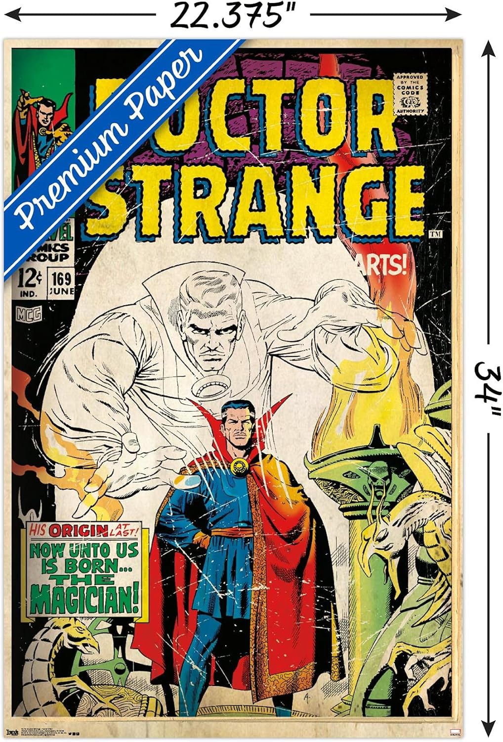 Trends International Marvel Comics-Doctor Strange-Cover #169 – Póster de pared, 22.375 x 34 pulgadas, versión premium sin marco