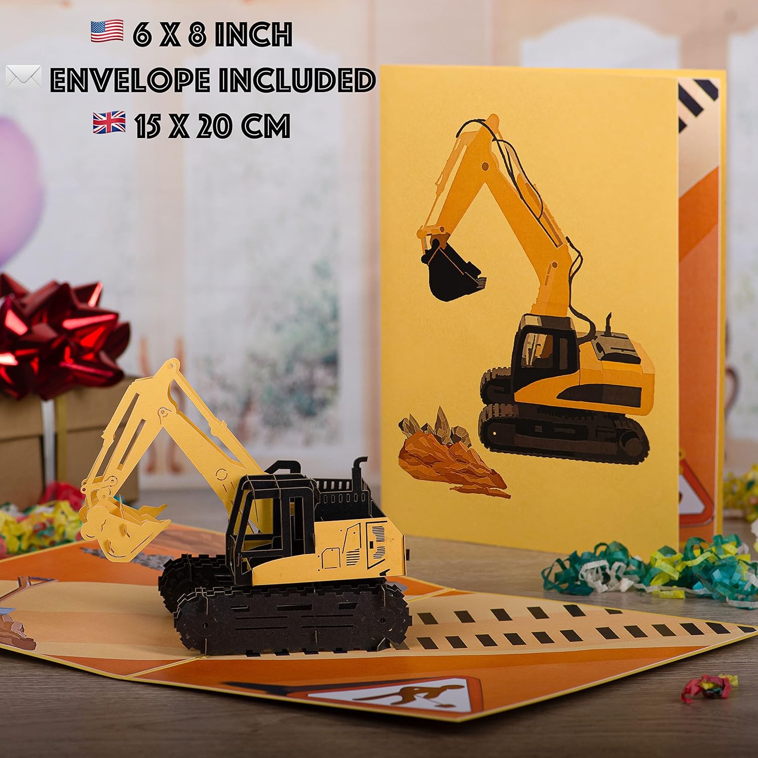 DEVINE – Tarjeta desplegable con sobre (8 x 6 pulgadas), tarjeta de cumpleaños 3D para niños, nietos, tarjetas de felicitación desplegables,