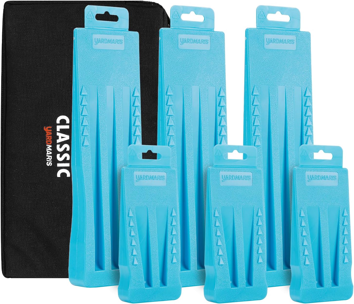 YARDMARIS Juego de 6 cuñas de tala de árboles, juego de cuñas de motosierra con bolsa, equipo de corte de árboles con púas para talar árboles seguros