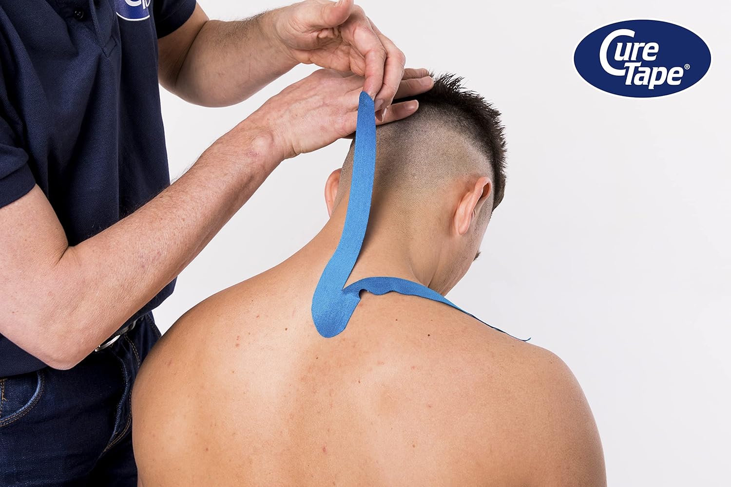 CureTape Cinta de kinesiología deportiva azul  Adhesión 30% más fuerte  Cinta K para condiciones extremas  Viscosa de secado rápido  Cinta muscular