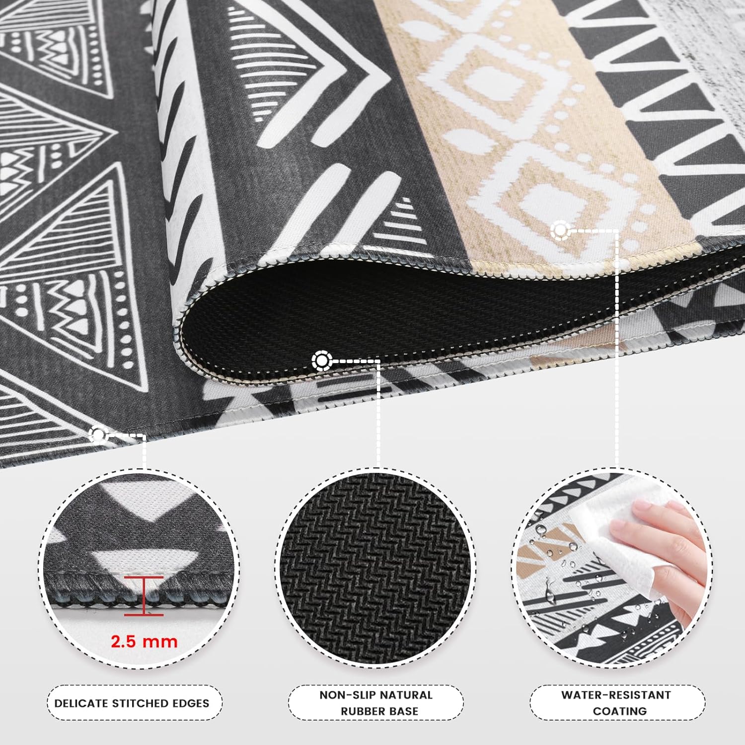 iLeadon Tapete de escritorio, tapete grande bohemio para mouse para escritorio, alfombrilla de teclado extendida XXL, alfombrilla de mouse para