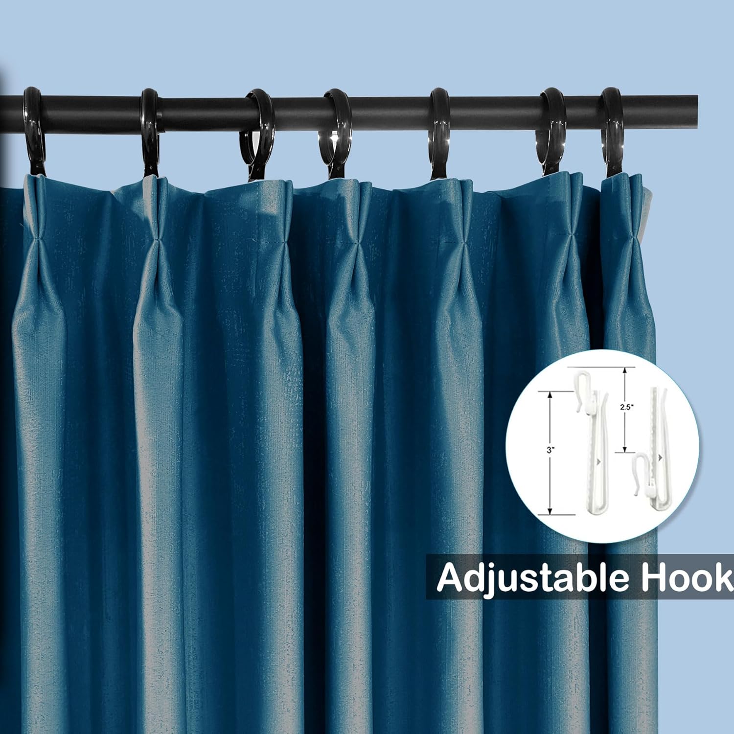 ZZYYQ Cortinas plisadas opacas ignífugas para dormitorio con aislamiento térmico, 84 pulgadas de largo, 84 pulgadas de ancho x 84 pulgadas de largo,