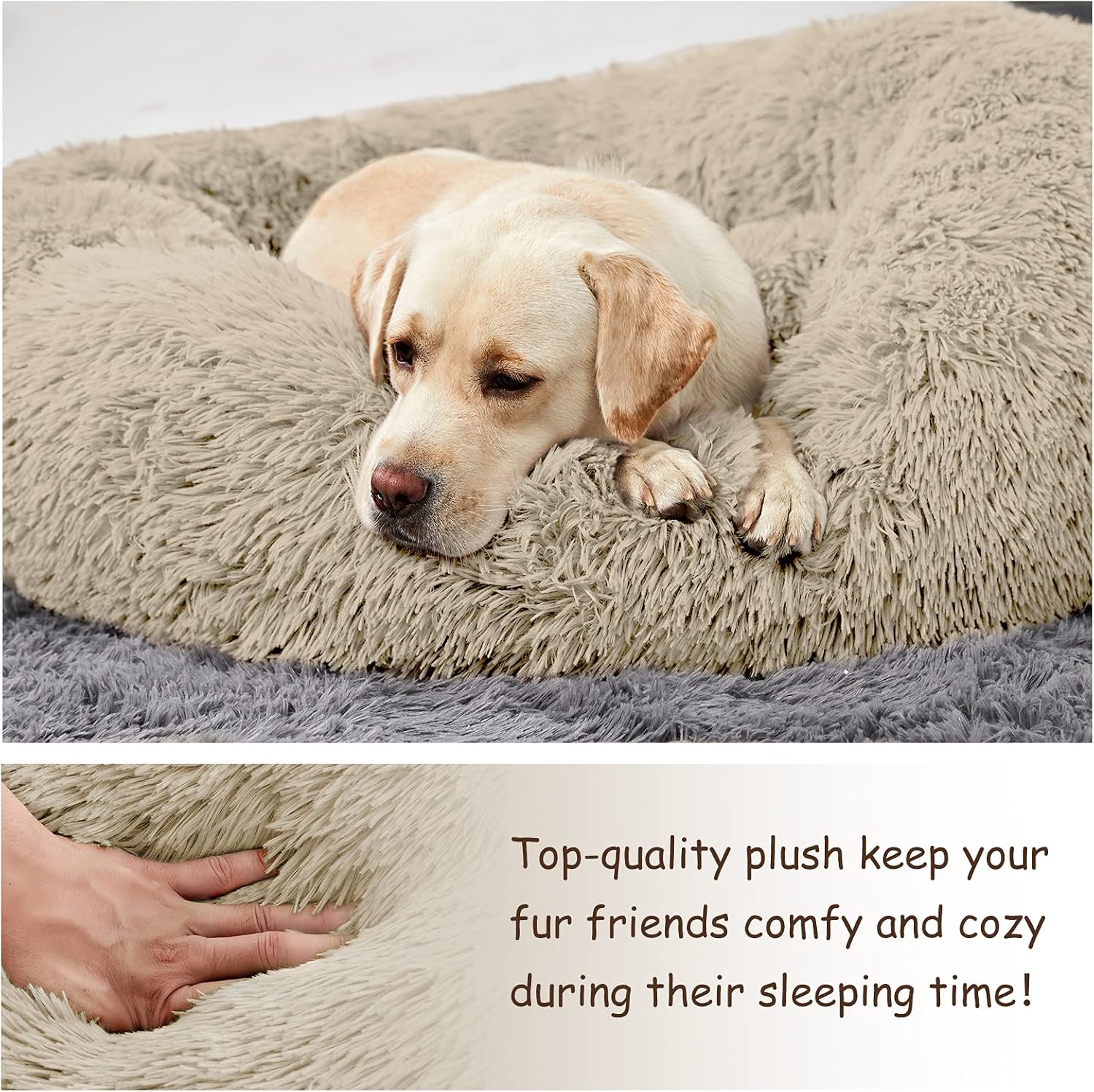 ANWA – Cama redonda para perro mediano, lavable, cama tipo dona para perro grande, cómoda, acogedora y relajante