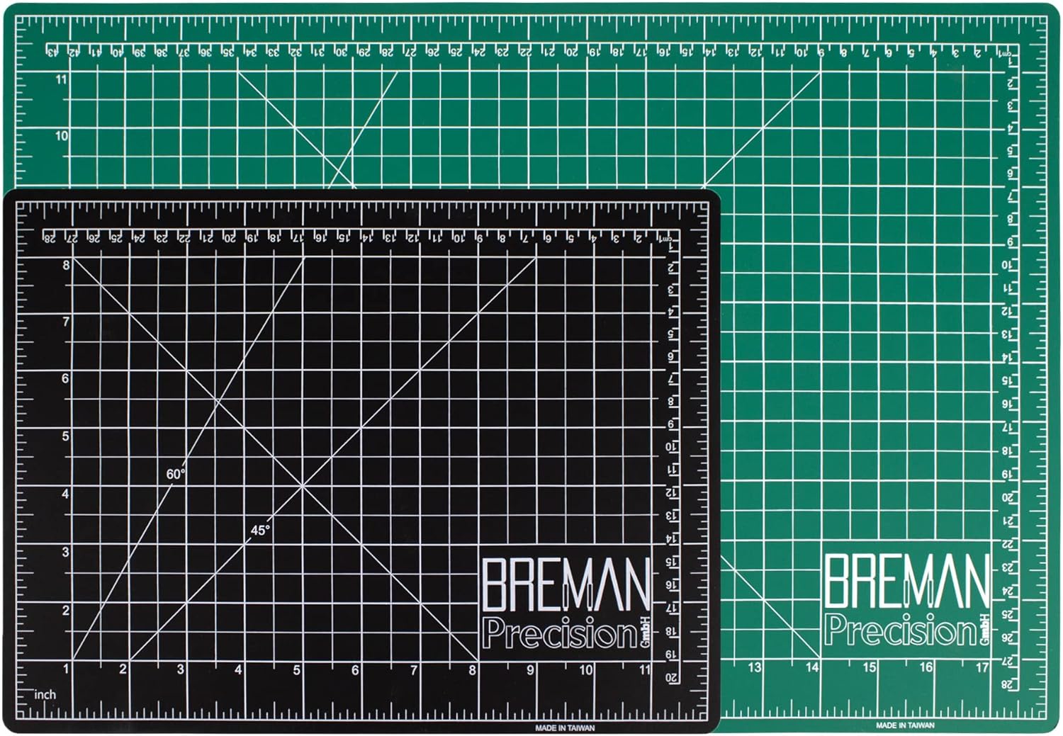 Breman Precision Alfombrilla de corte autorreparable de 9 x 12 y 12 x 18 pulgadas, paquete de 2 alfombrillas de corte rotativas para manualidades,