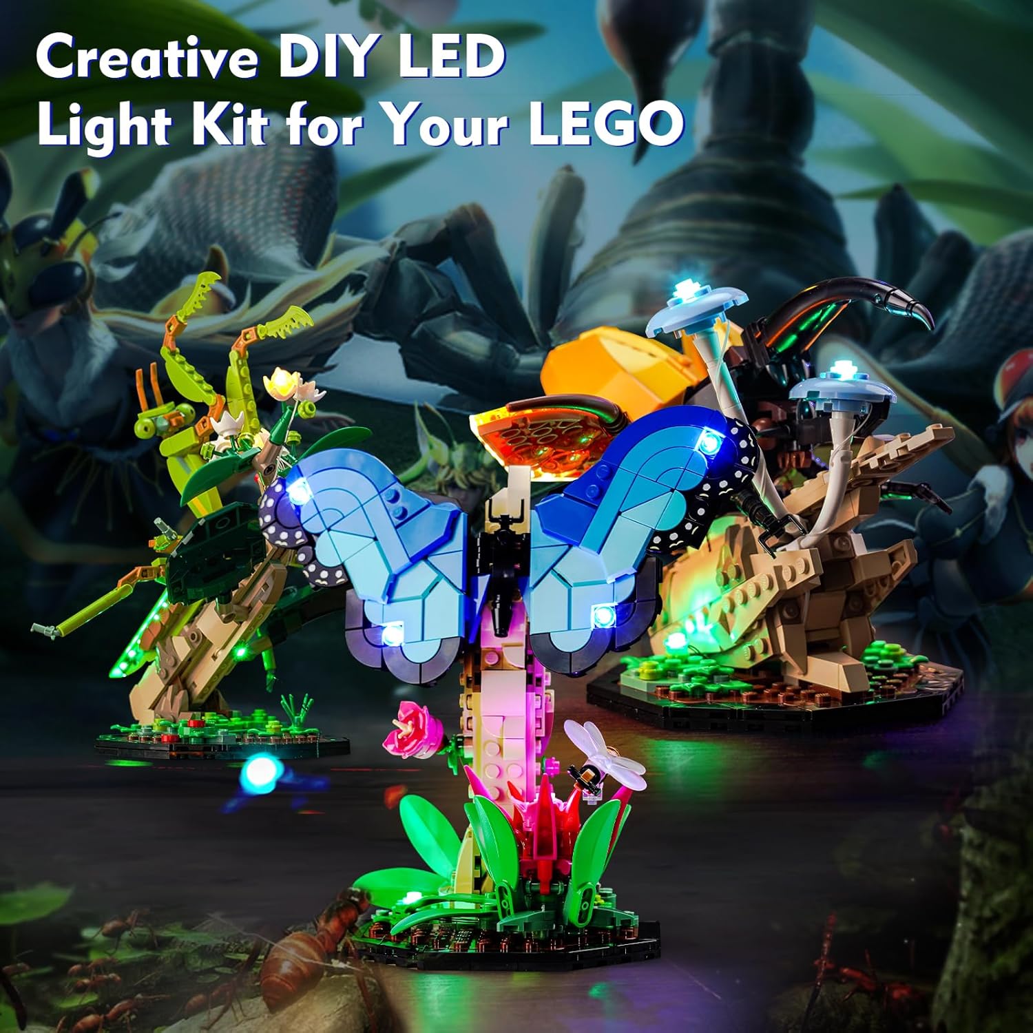 Kit de luces LED para Lego The Insect Collection 21342 Ideas Bugs, accesorios de iluminación compatibles con Lego Nature 21342 Butterfly Set (solo