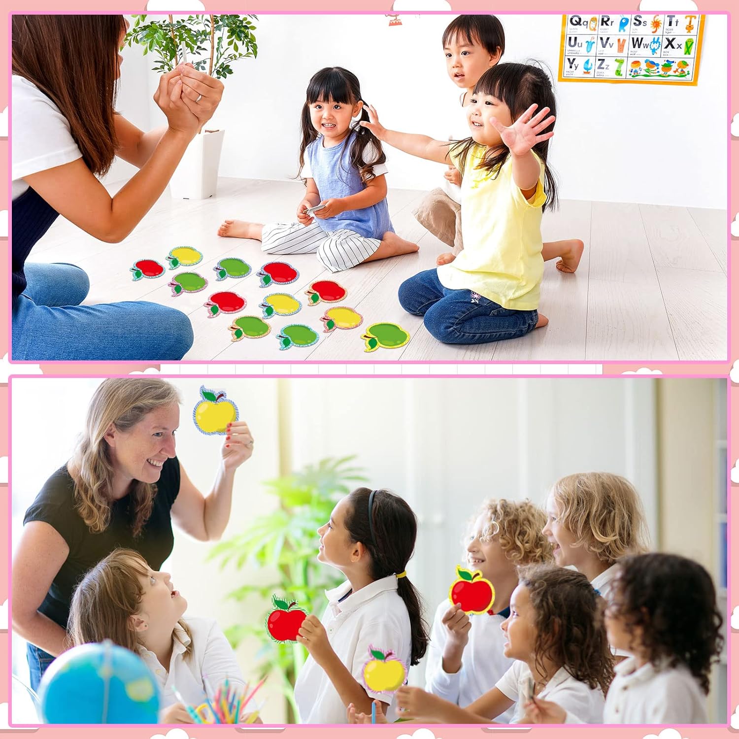Zonon 90 piezas de recortes de manzana, decoración de tablón de anuncios para oficina, aula, fiesta, tablón de anuncios, pizarra de pared,