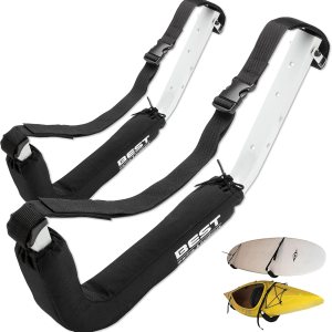 Best Marine and Outdoors Estante de almacenamiento para kayak, 2 estantes de montaje en pared premium para kayaks y tablas de remo de SUP, capacidad Best Marine and Outdoors Estante de almacenamiento para kayak, 2 estantes de montaje en pared premium para kayaks y tablas de remo de SUP, capacidad