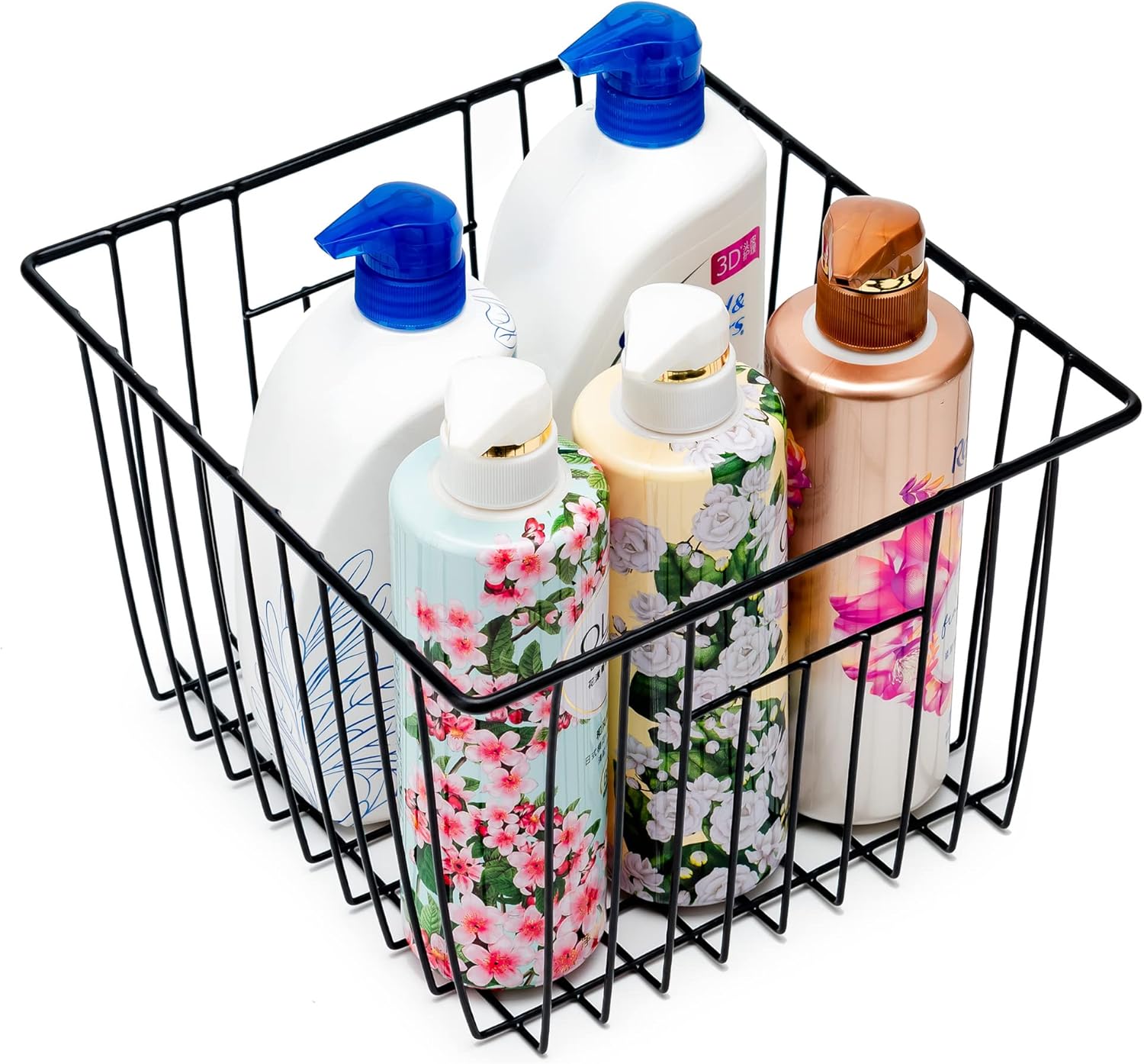 SANNO Cestas de almacenamiento para congelador, cesta de alambre para almacenamiento de despensa, contenedores organizadores para refrigerador con