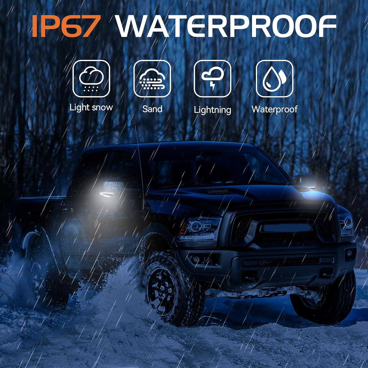 Conjunto de lámpara de charco de señal de giro LED con lente transparente Switchback para Dodge Ram 1500 2500 3500 2009-2018 camión de remolque