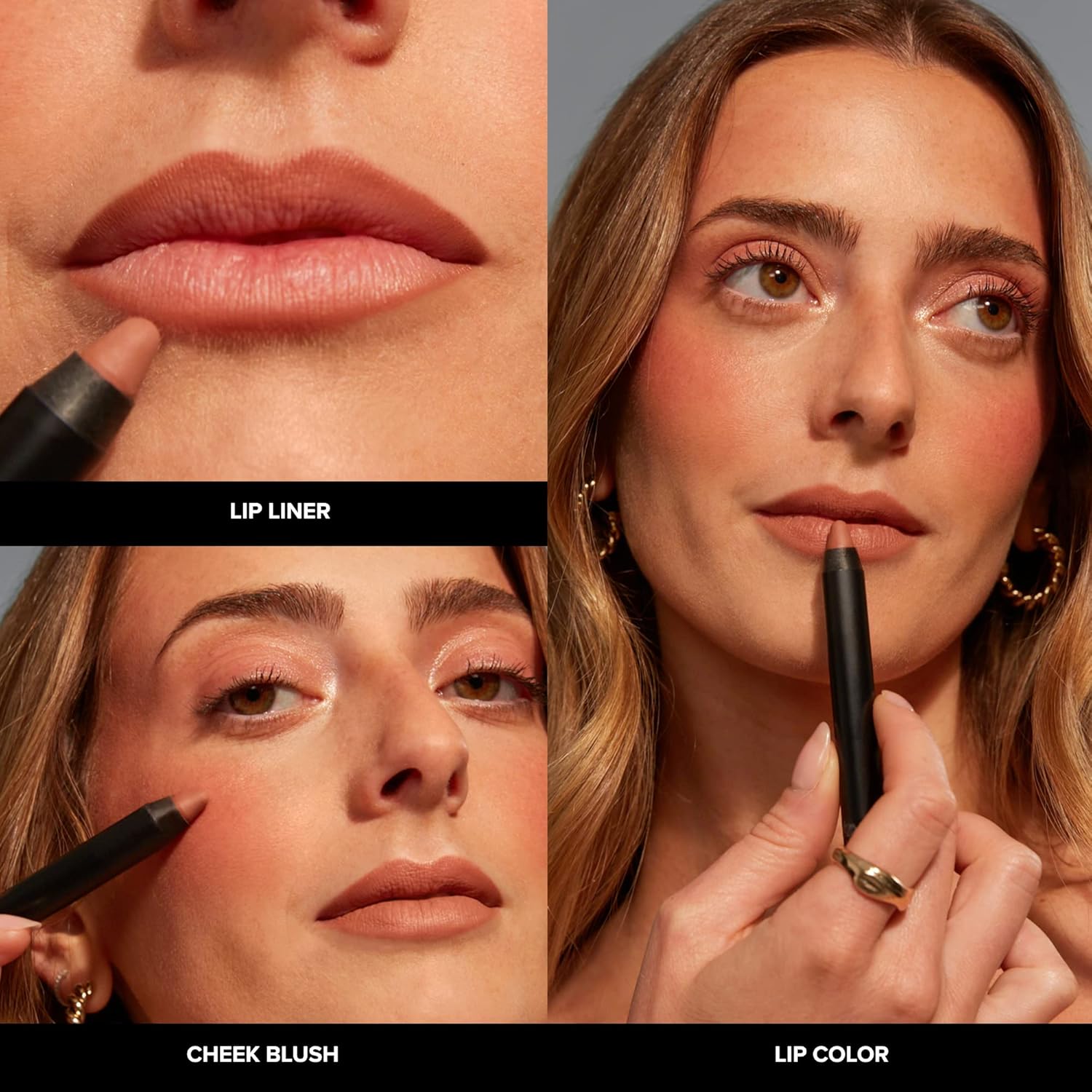Nudestix Lápiz labial mate intenso + lápiz de mejillas, lápiz labial, delineador de labios + tinte rubor de mejillas, maquillaje multiusos para un