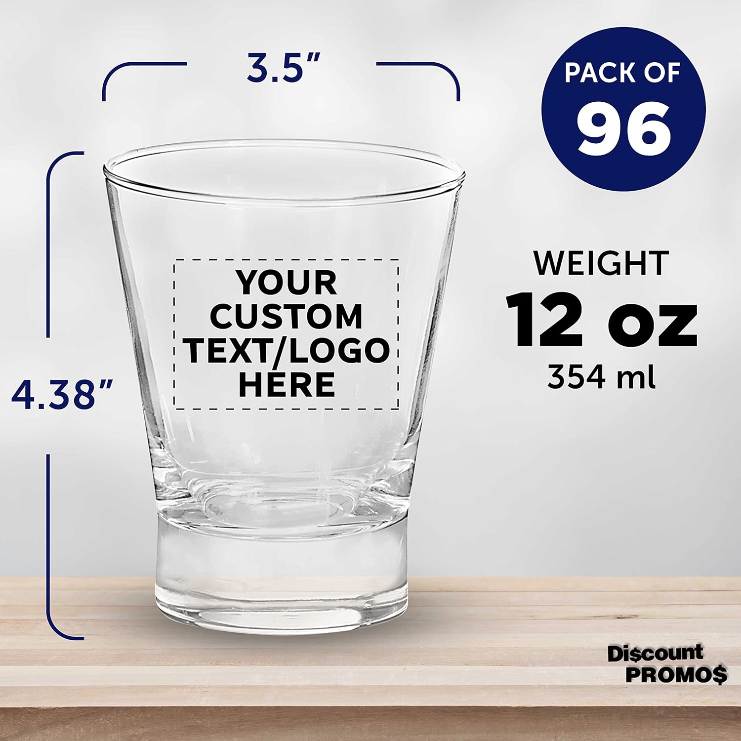 Vasos de whisky con logotipo personalizado, 12 onzas, juego de 96, paquete personalizado a granel, perfecto para whisky, bourbon, cóctel,