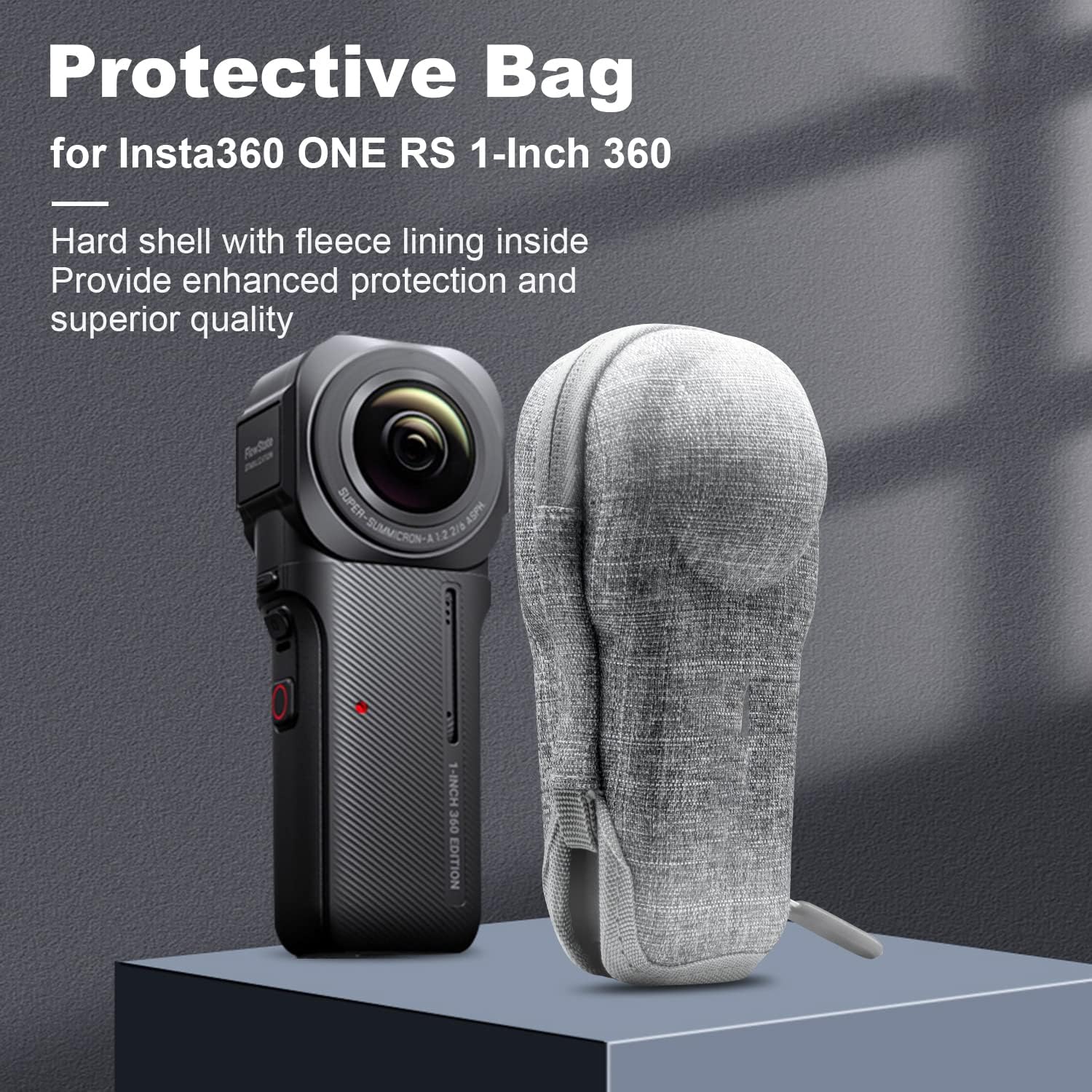 Para In-sta360 ONE RS 360 estuche de una pulgada, estuche de transporte bolsa de almacenamiento