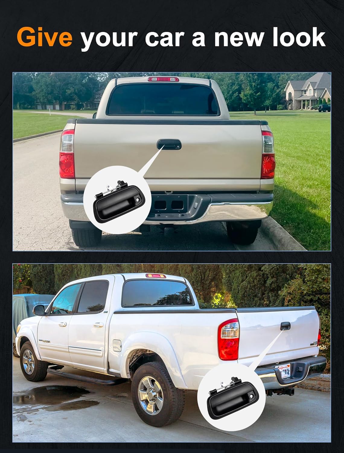 Pestillo de manija de puerta trasera para Toyota Tundra 2000 2001 2002 2003 2004 2005 2006 con orificio para llave