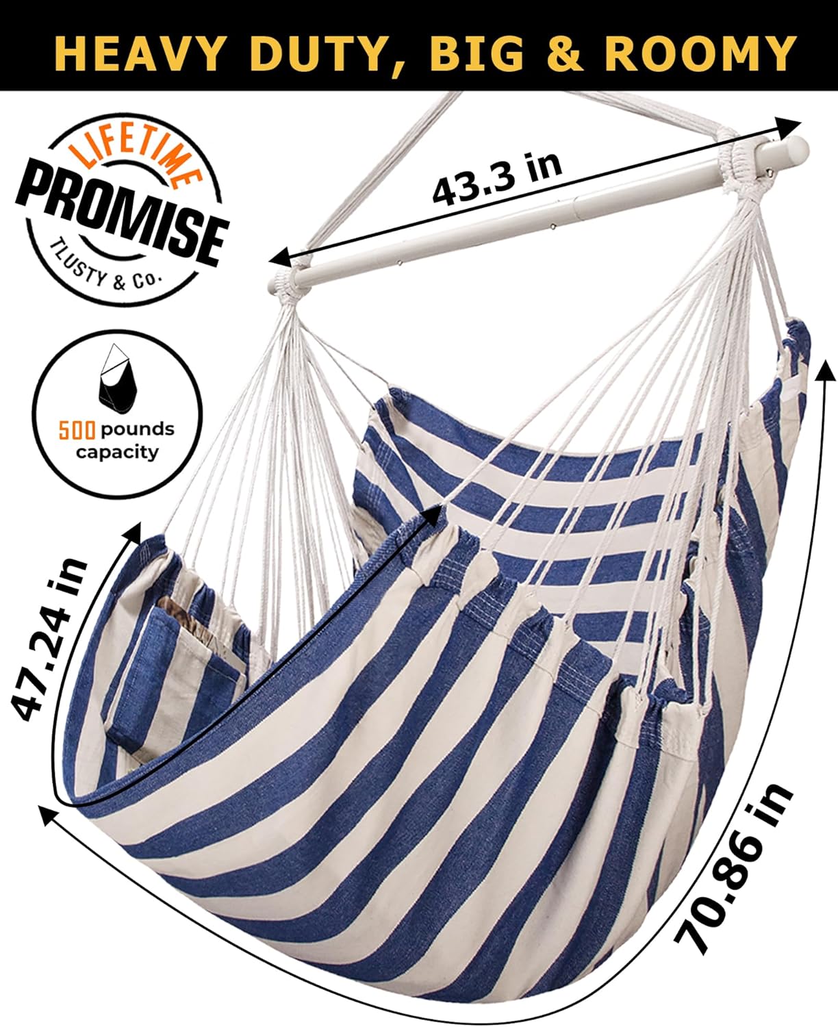 Silla tipo hamaca colgante grande XXL, cómoda, suave y duradera, incluye 2 cojines de asiento