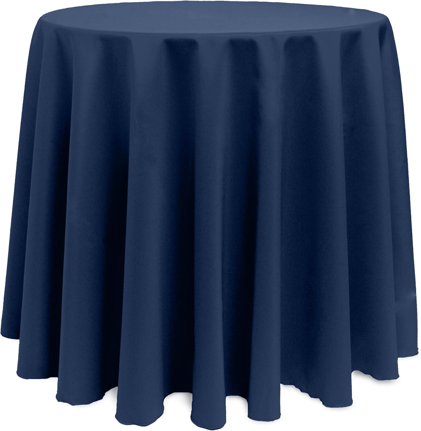 ULTIMATE TEXTILE – Paquete de 3 manteles redondos de lino de poliéster de 120 pulgadas, azul marino oscuro medianoche