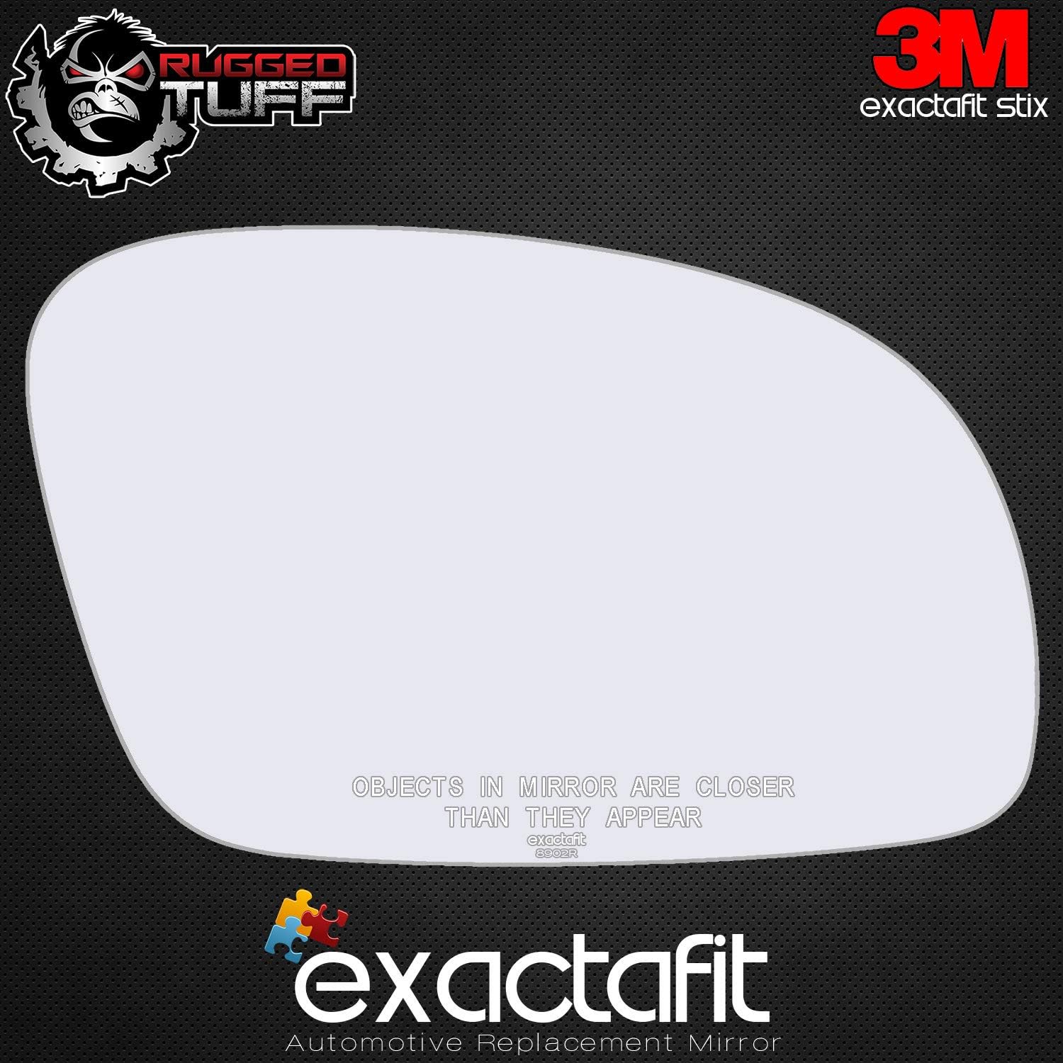 exactafit 8902R – Espejo retrovisor lateral para pasajero, repuesto derecho compatible con Volkswagen Beetle 2001-2010