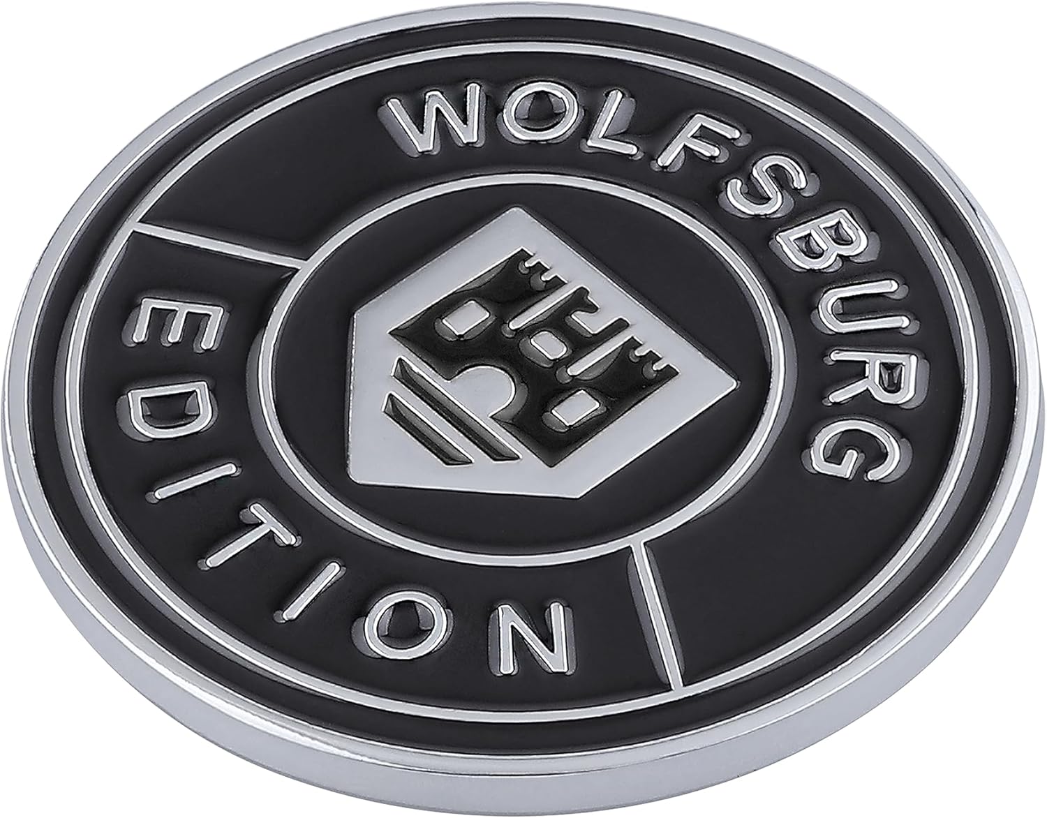Emblema redondo de la edición A Wolfsburg de 2.5 pulgadas, decoración personalizada para automóvil, calcomanía de aleación de aluminio 3D,