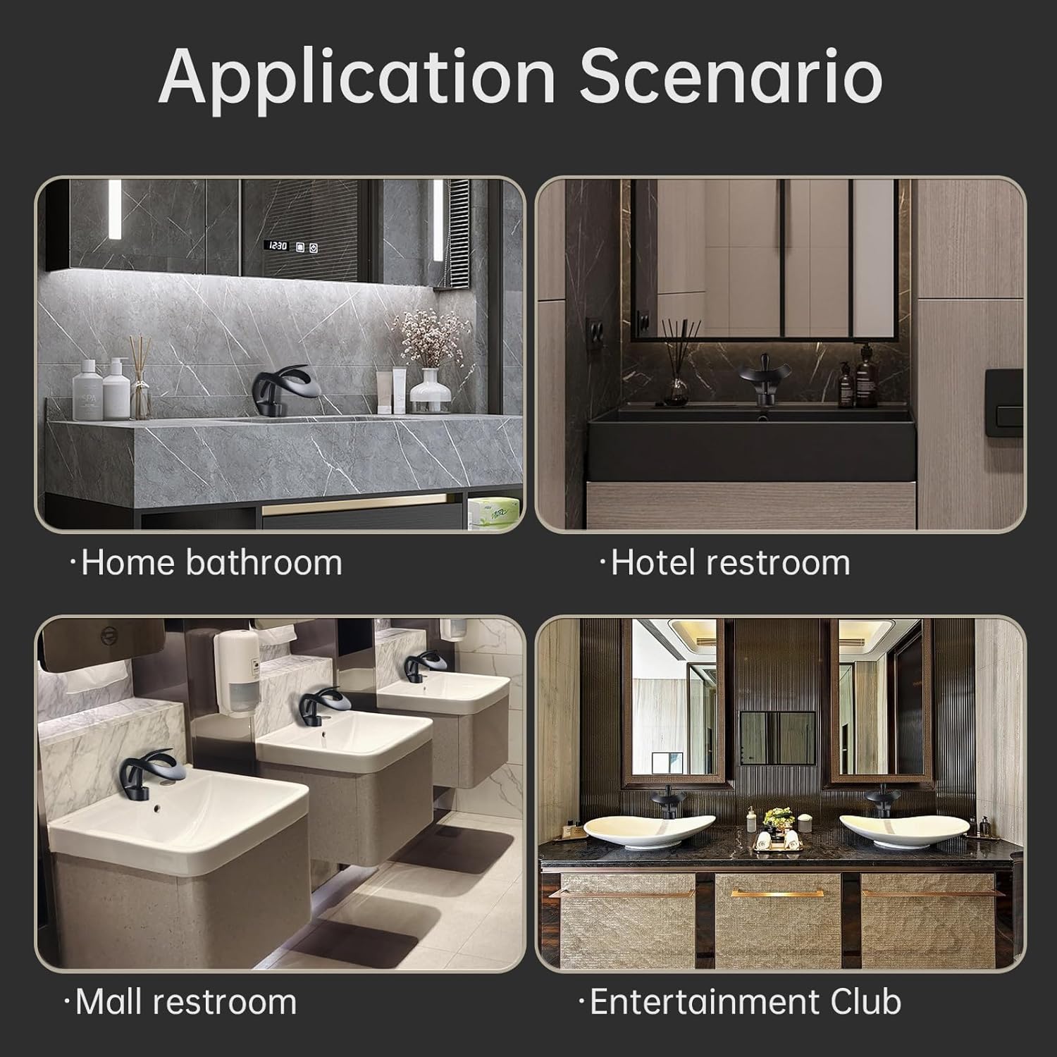 Moderno grifo de lavabo de baño de 1 agujero negro sola manija grifo de lavabo (negro)