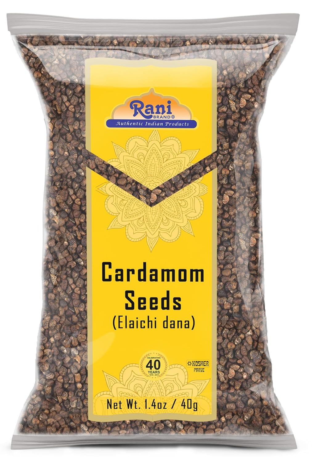 Rani Cardamomo (Elachi) Semillas decorticadas de especias indias 1.4oz (40g)  Todo natural  Vegano  Apto para gluten  Sin OMG  Kosher  Origen indio