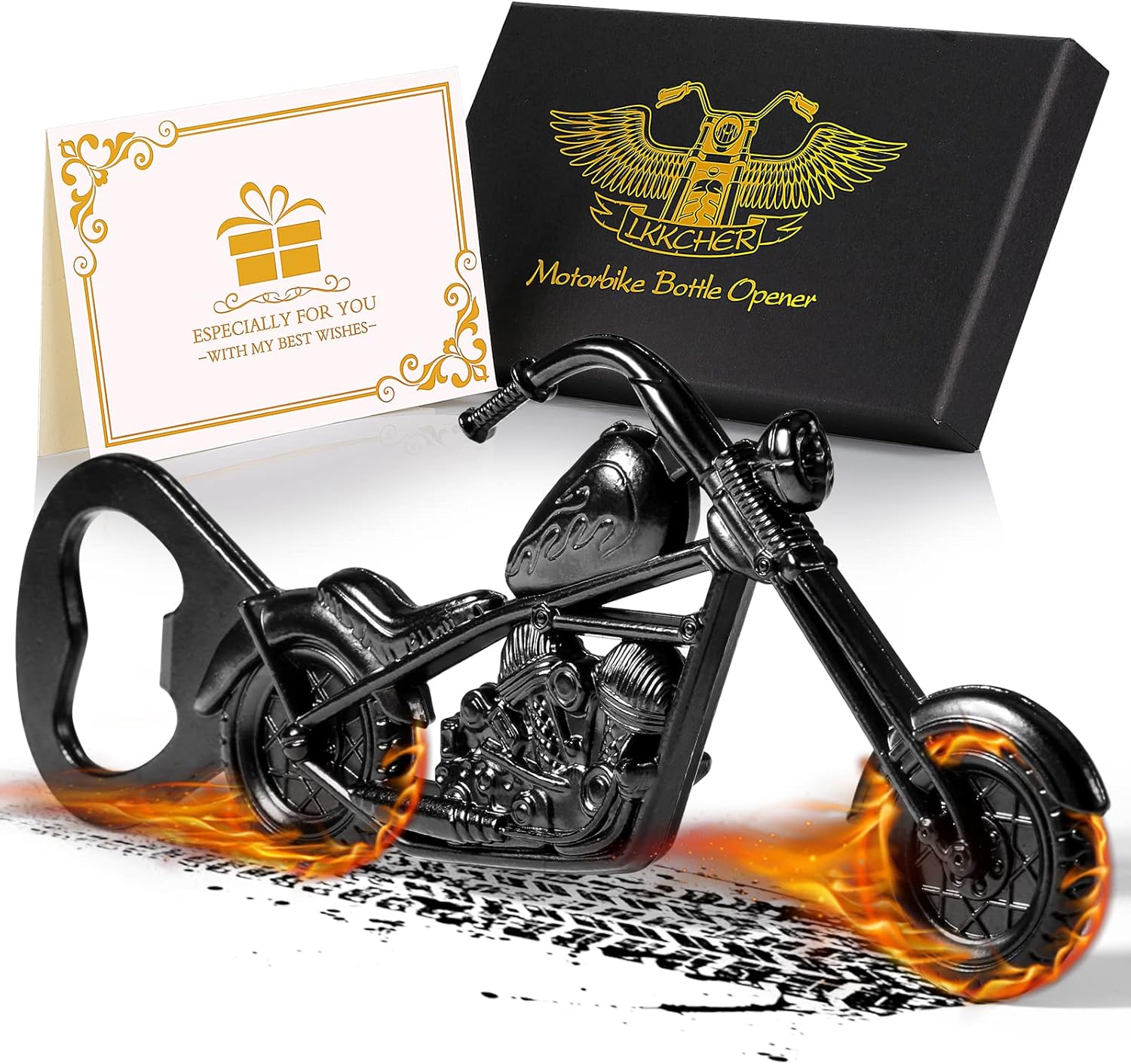 LKKCHER Abrebotellas de cerveza para motocicleta, regalos para hombre para cumpleaños, día del padre, ideas de regalo de Navidad para hombres,