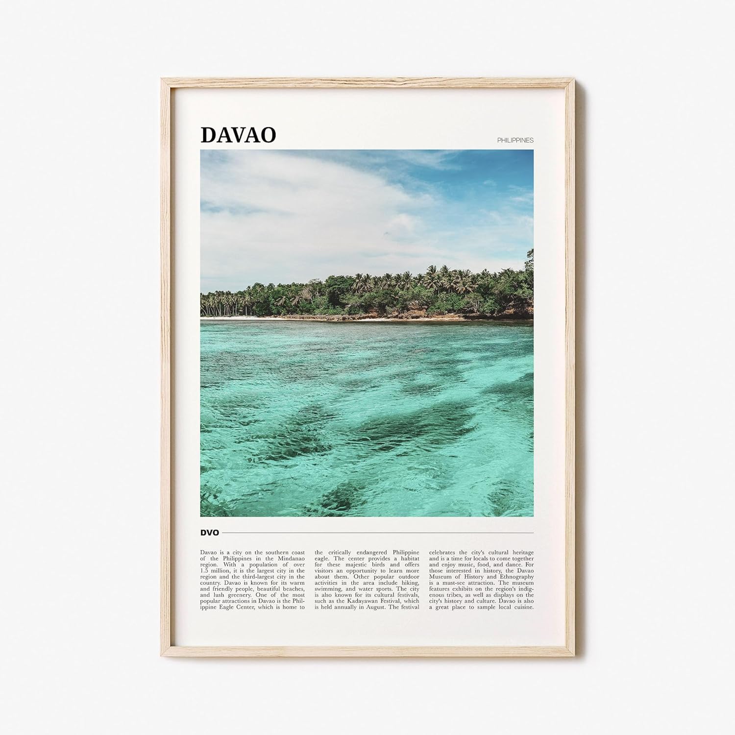 Póster de viaje de Davao, arte de pared de Davao, impresión de póster de Davao, foto de Davao, decoración de Davao, Filipinas