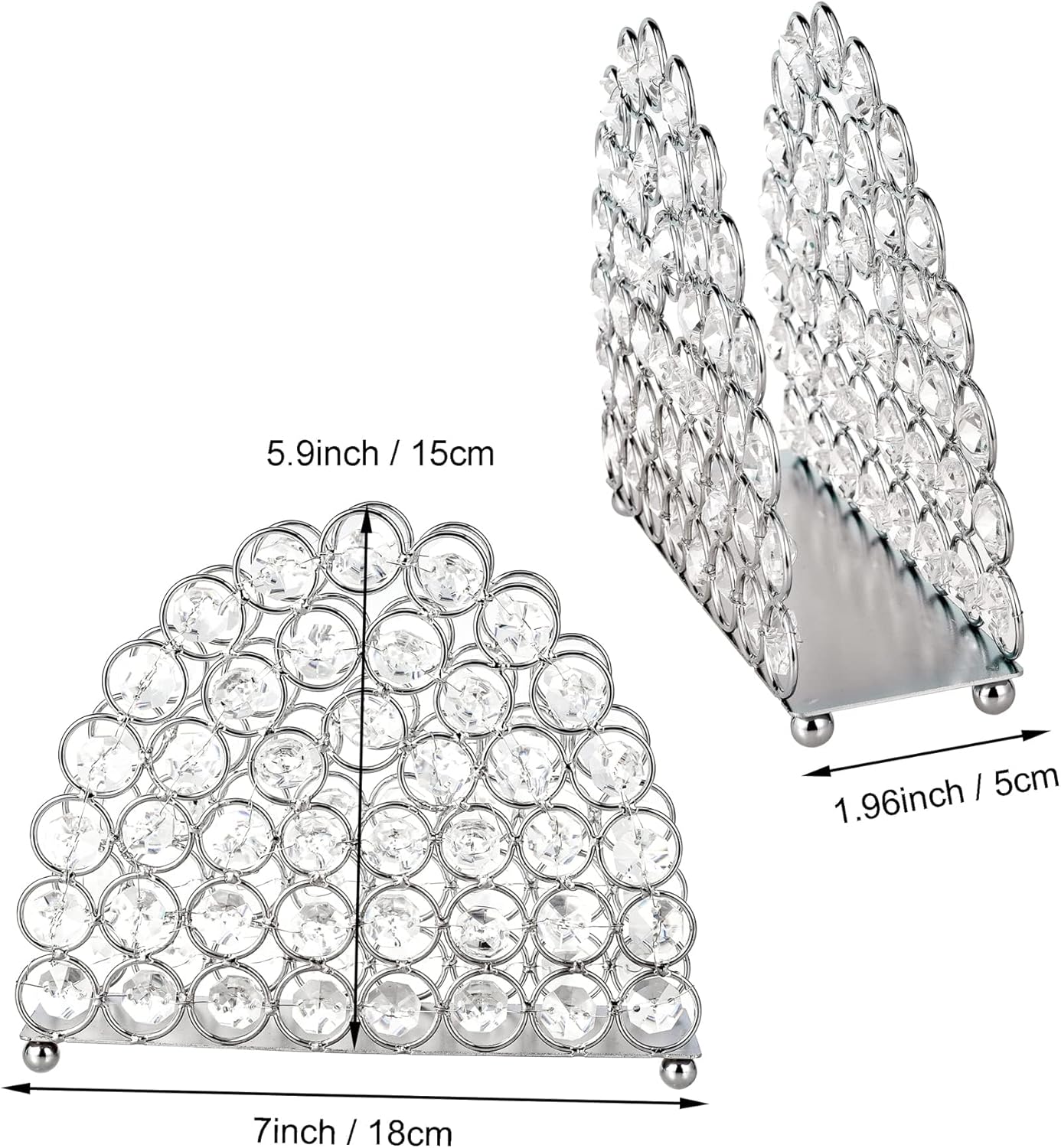 Feyarl Servilletero de cristal para pañuelos faciales, servilletas, soporte de papel, correos, cartas, tarjetas, organizador para colocar de pie