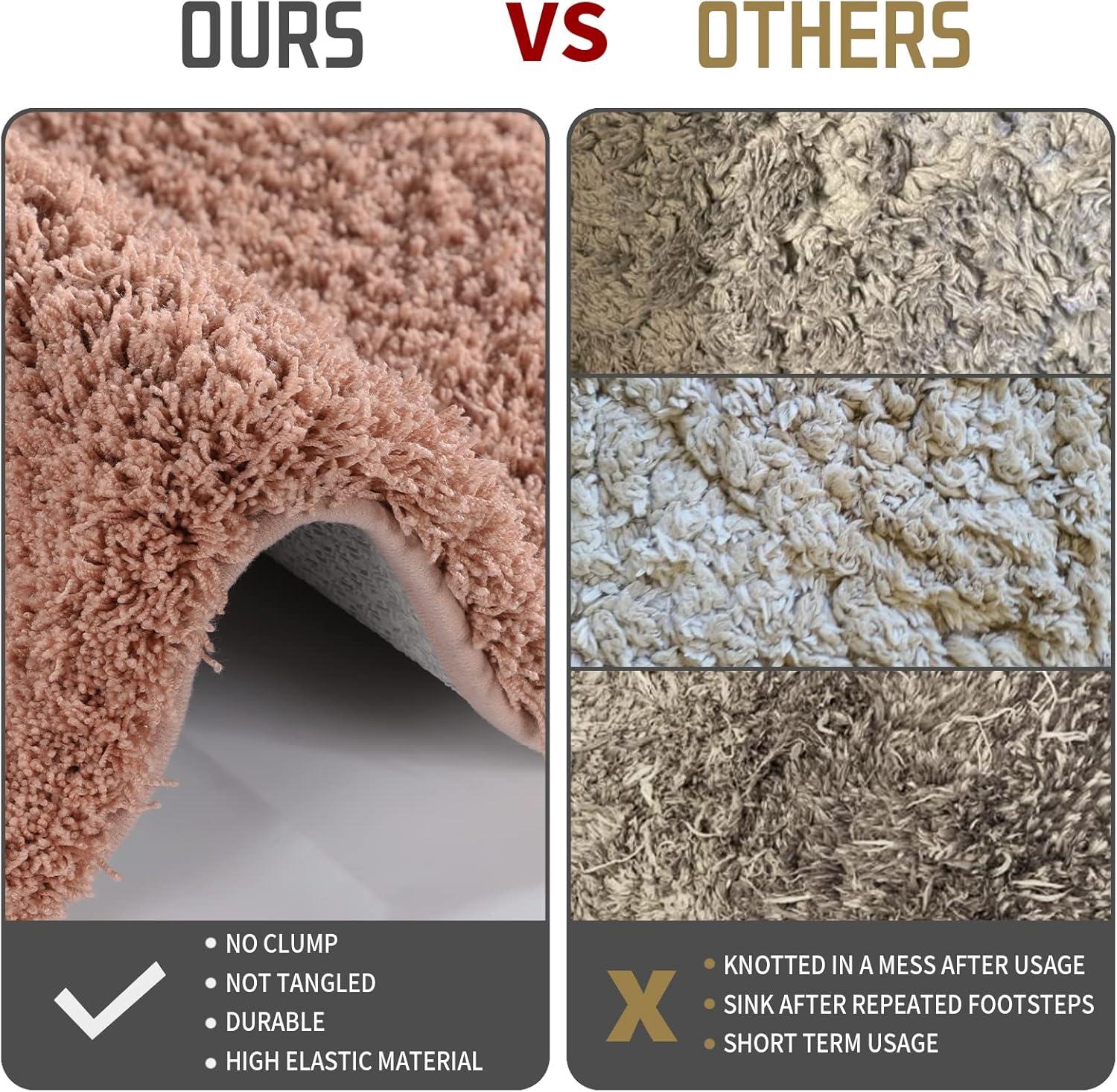 Yimobra Alfombra de baño esponjosa, mullida, suave, cómoda, antideslizante, absorbe el agua, microfibra, secado rápido, lavable a máquina, gruesas,