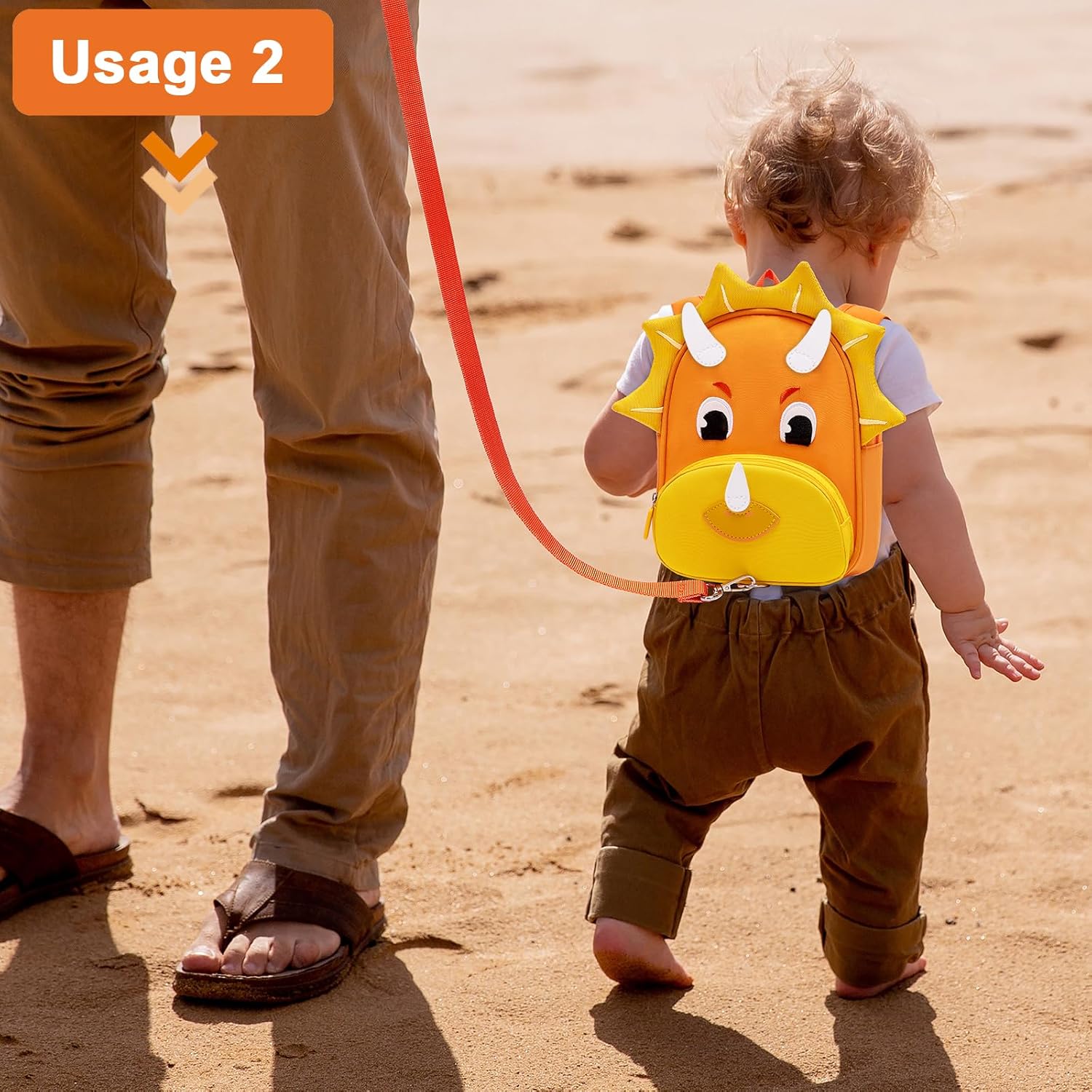Accmor Arnés para niños y niñas, lindas mochilas de dinosaurio con eslabón de muñeca antipérdida, mochila infantil con correa para bebés niños y