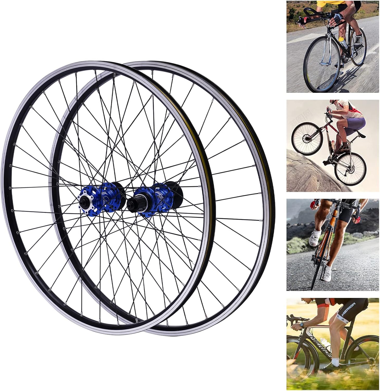 Juego de ruedas de bicicleta de montaña de 27.5 pulgadas, freno de disco de aleación de aluminio, ruedas delanteras y traseras de liberación rápida,