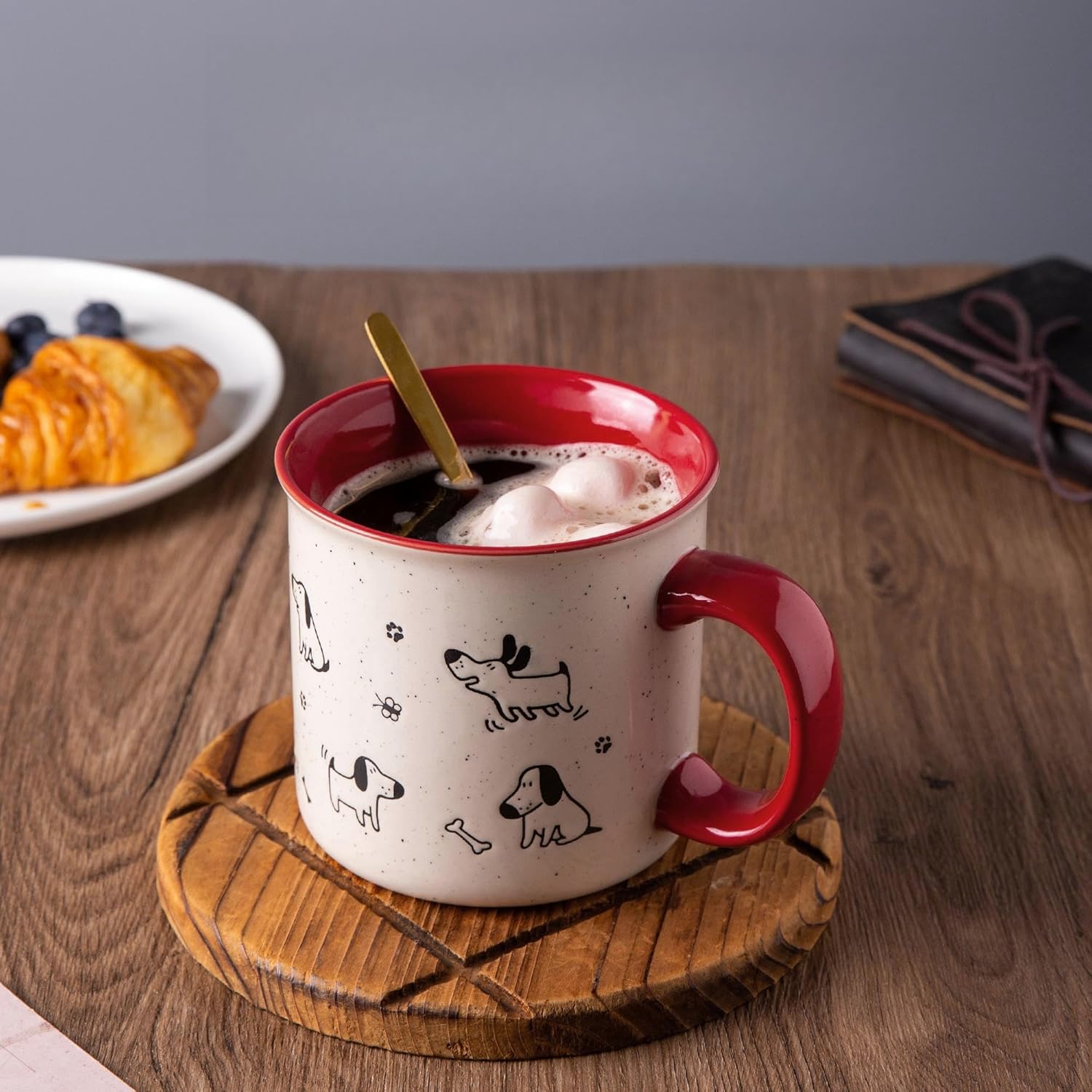 AmorArc Juego de 2 tazas de café de cerámica grandes de 22 onzas, tazas de gran tamaño con mango grande para hombres, mujeres, papá, mamá, taza
