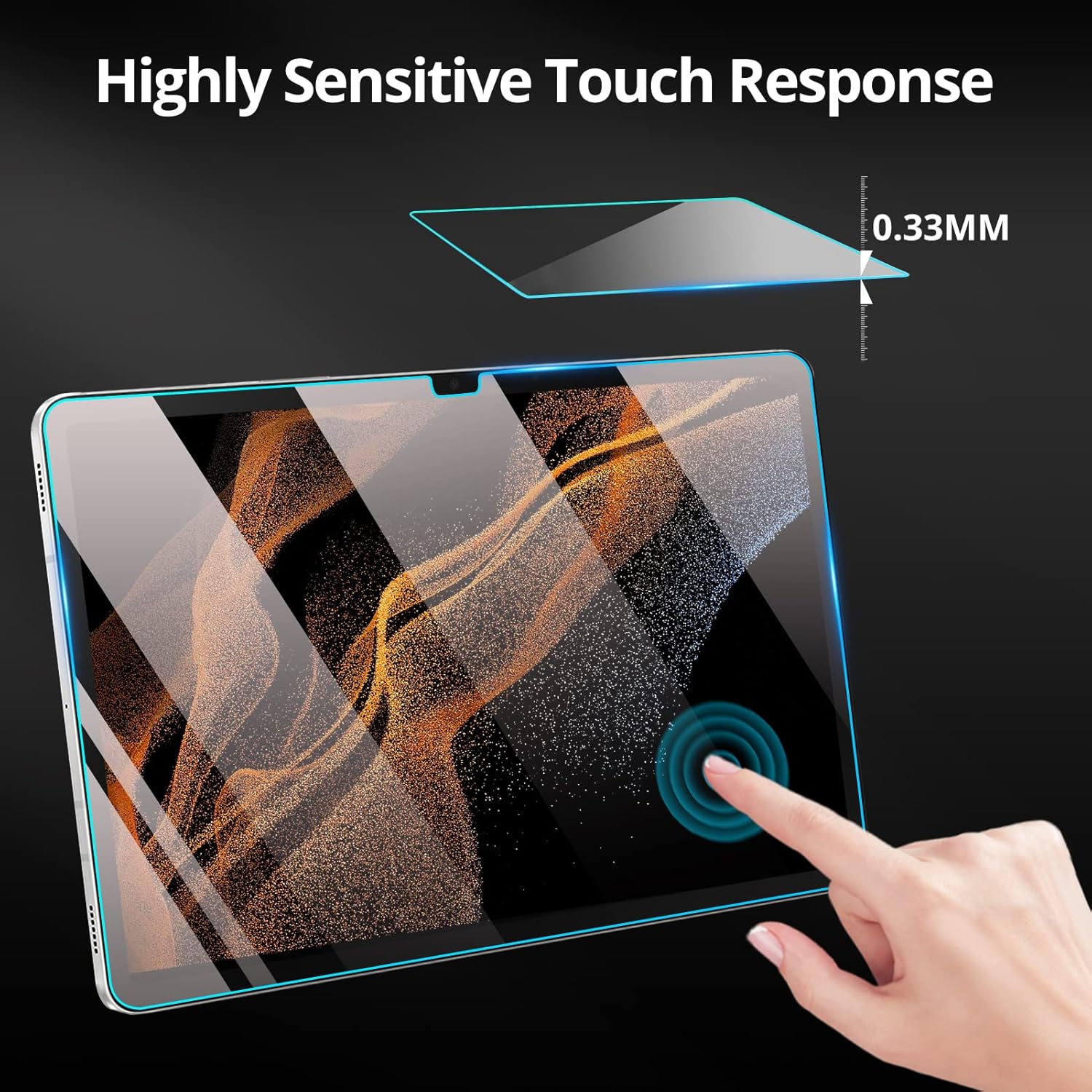 Paquete de 2 protectores de pantalla de vidrio templado, dureza 9H, para Samsung Galaxy Tab S8 Plus de 12.4 pulgadas 2022  Galaxy Tab S7 FE de 12.4