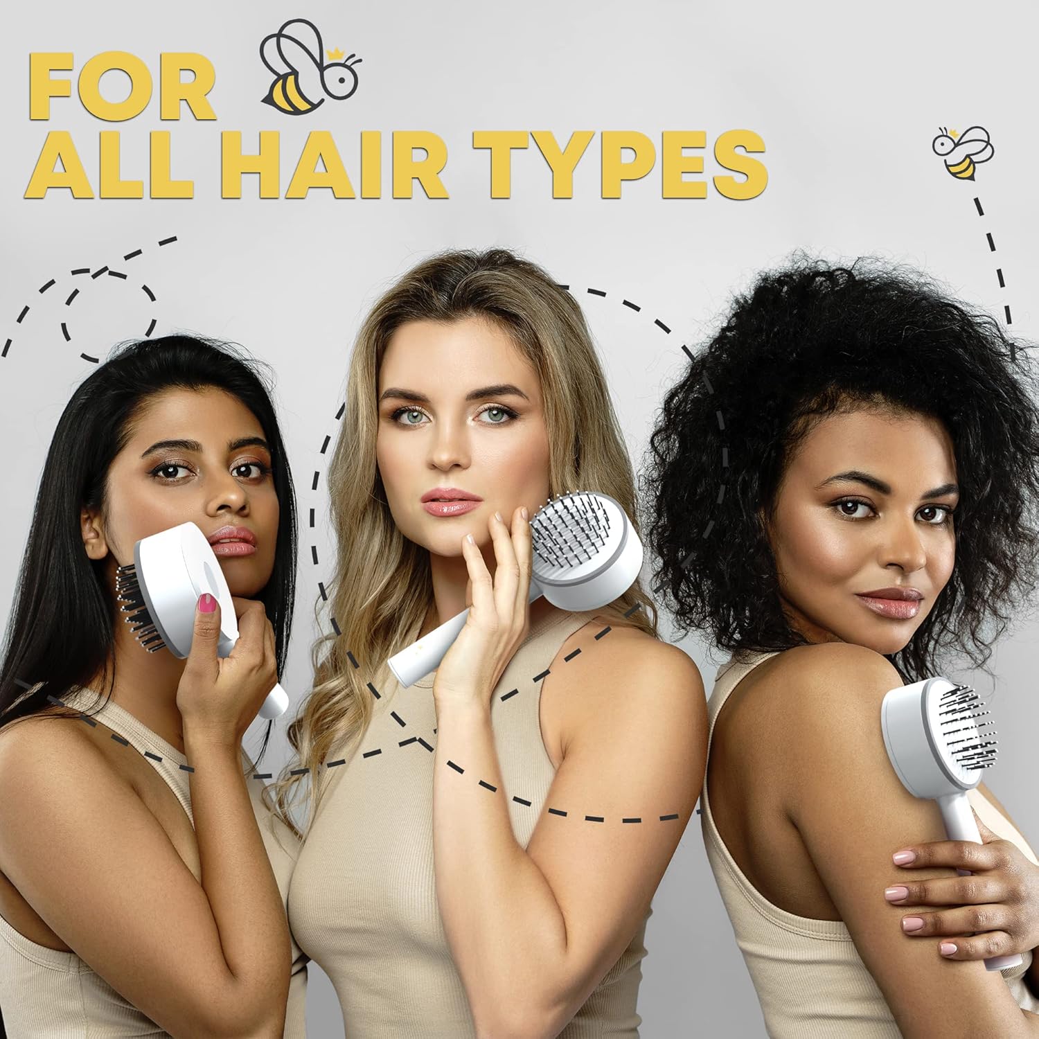Cepillo de pelo autolimpiante para mujeres, hombres, niños y niñas  Herramienta limpiadora de cepillo antiestático integrado  Evita el exceso de