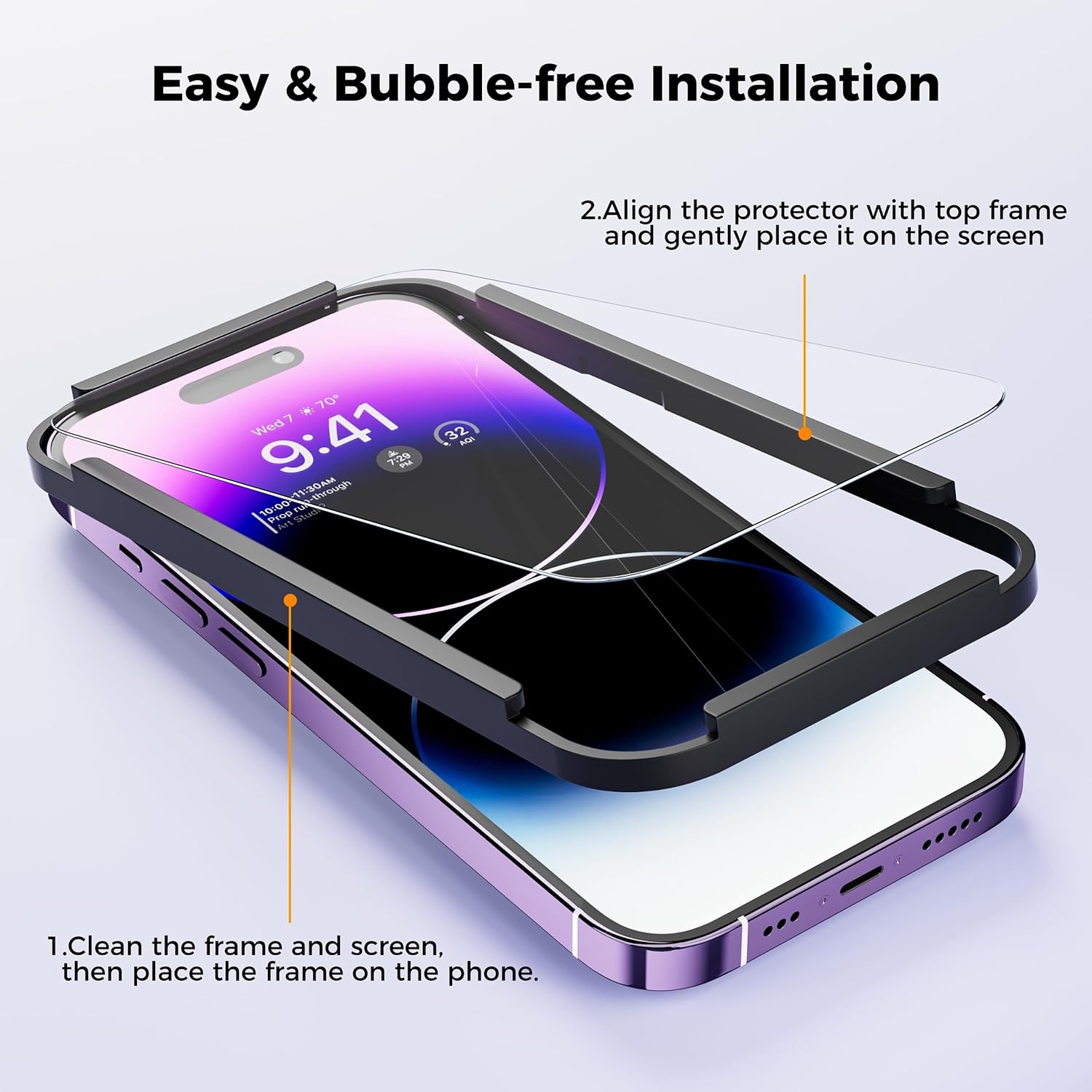 Xréel Paquete de 3 protectores de pantalla para iPhone 15 con 3 protectores de lente de cámara de vidrio templado, protector de platino, resistente