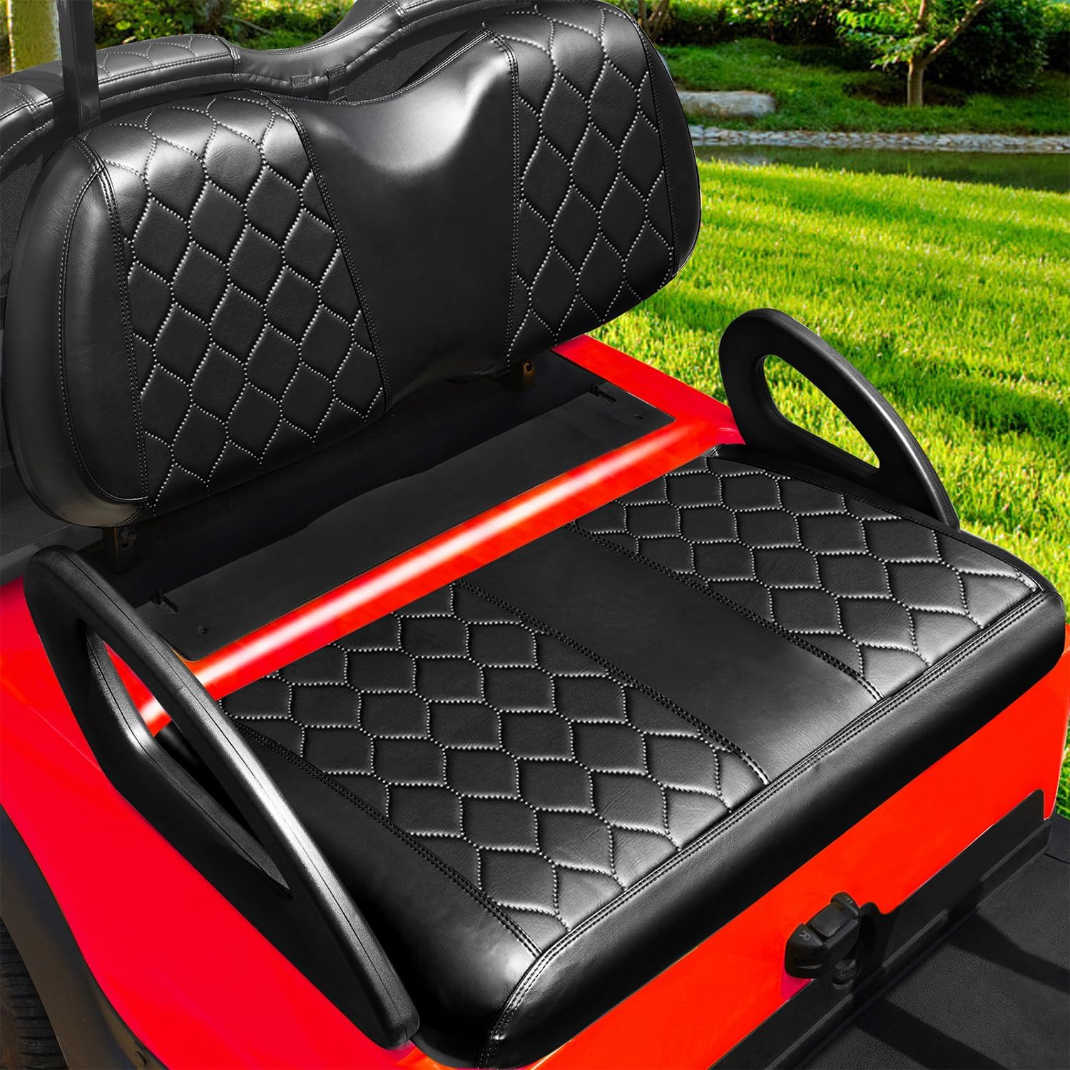 Kit de funda de asiento de carrito de golf para Club Car Precedent OEM Cojín delantero ordinario, no requiere grapadora y funda de asiento de