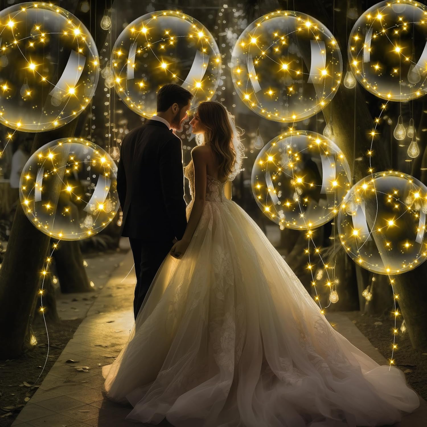 Paquete de 20 globos LED de 20 pulgadas y 24 pulgadas, globos iluminados transparentes, globos de Navidad brillantes Bobo globos de luz transparente