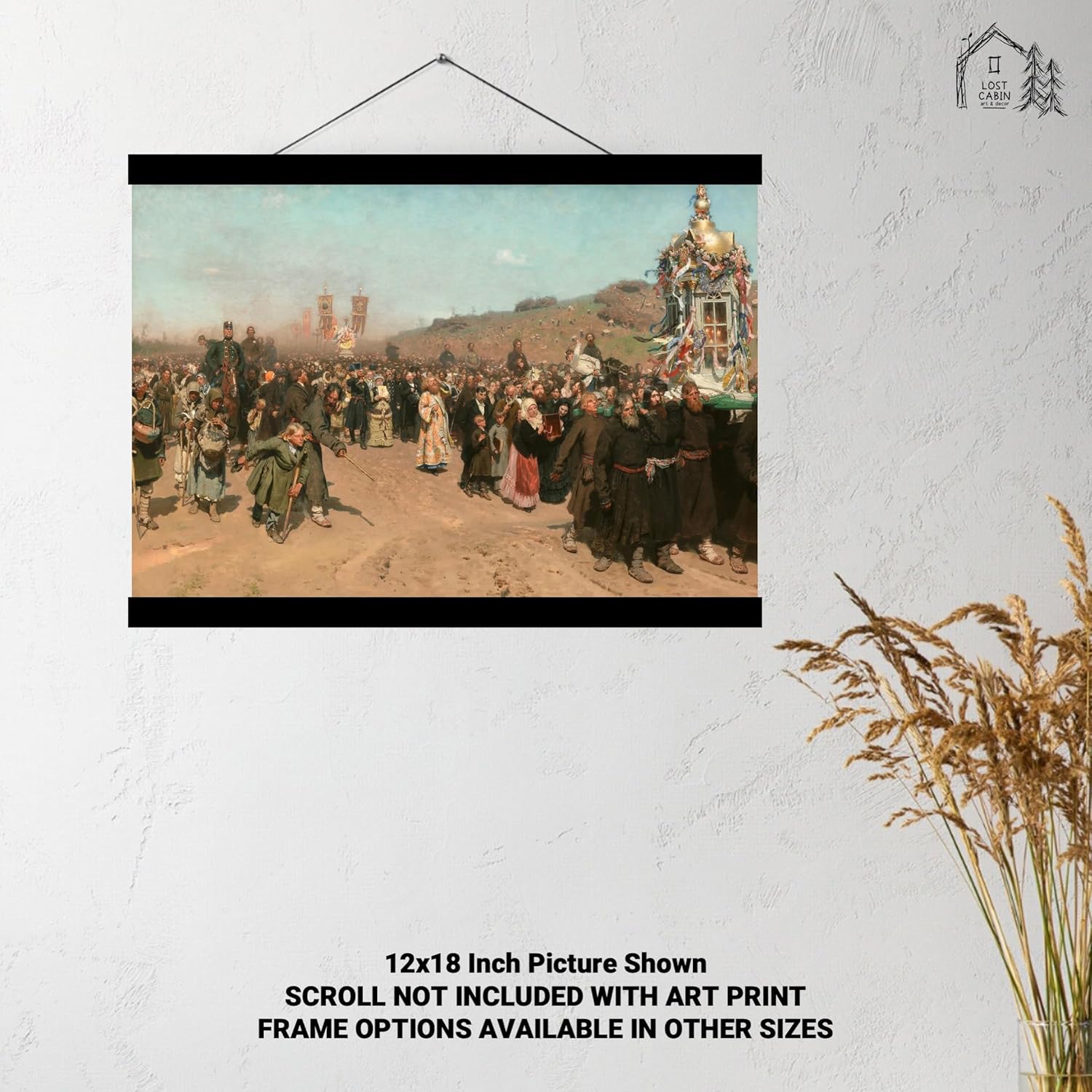 Ilya Repin – Póster de Procesión Religiosa en la provincia de Kursk por Ilya Repin para decoración de pared, impresión sin marco, pósters, imágenes