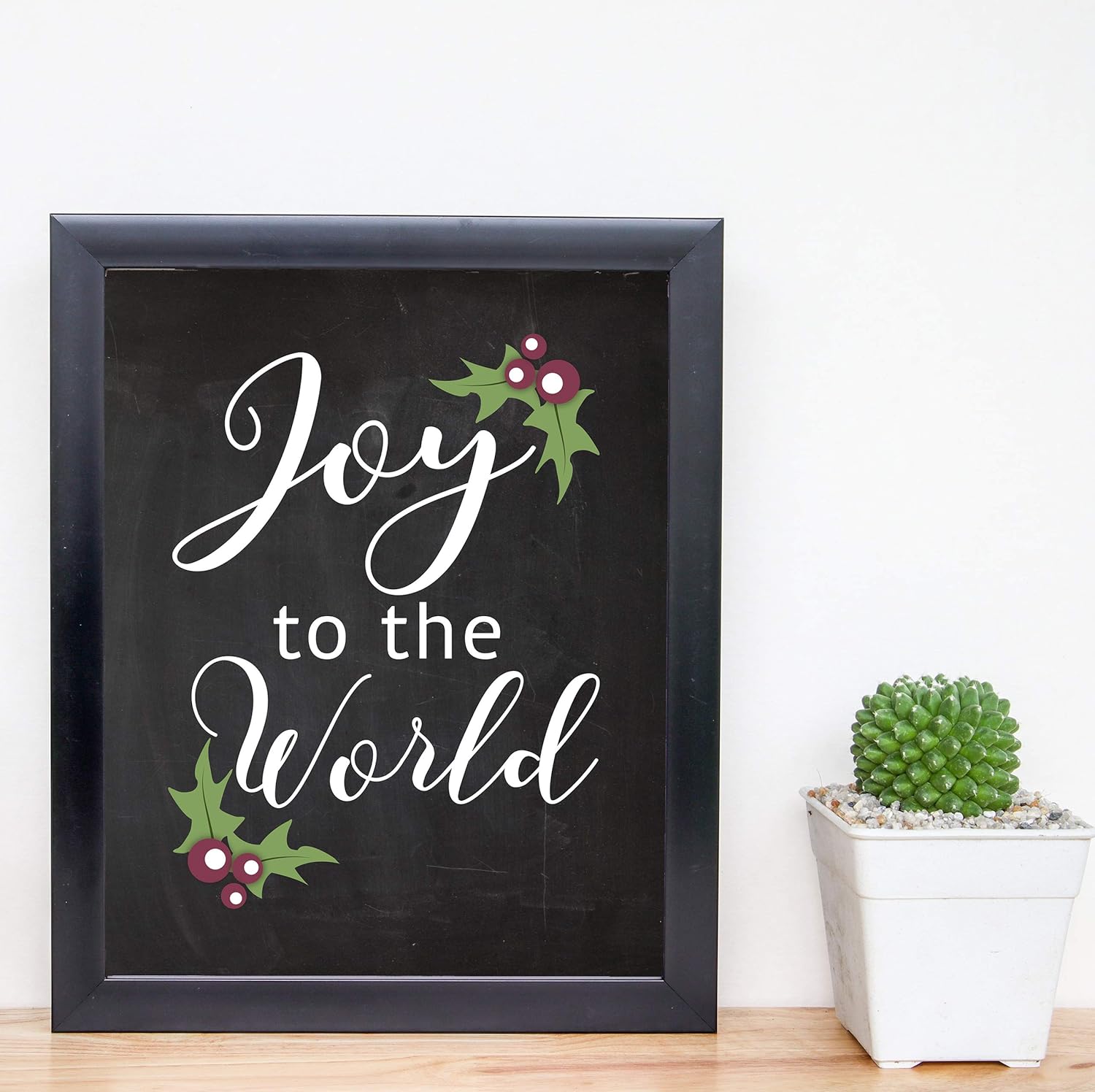 Joy To The World – Christmas Music Wall Art Decor Print, This Ready to Frame Typographic Holiday Music Wall Art Decor Poster is Good For Home,