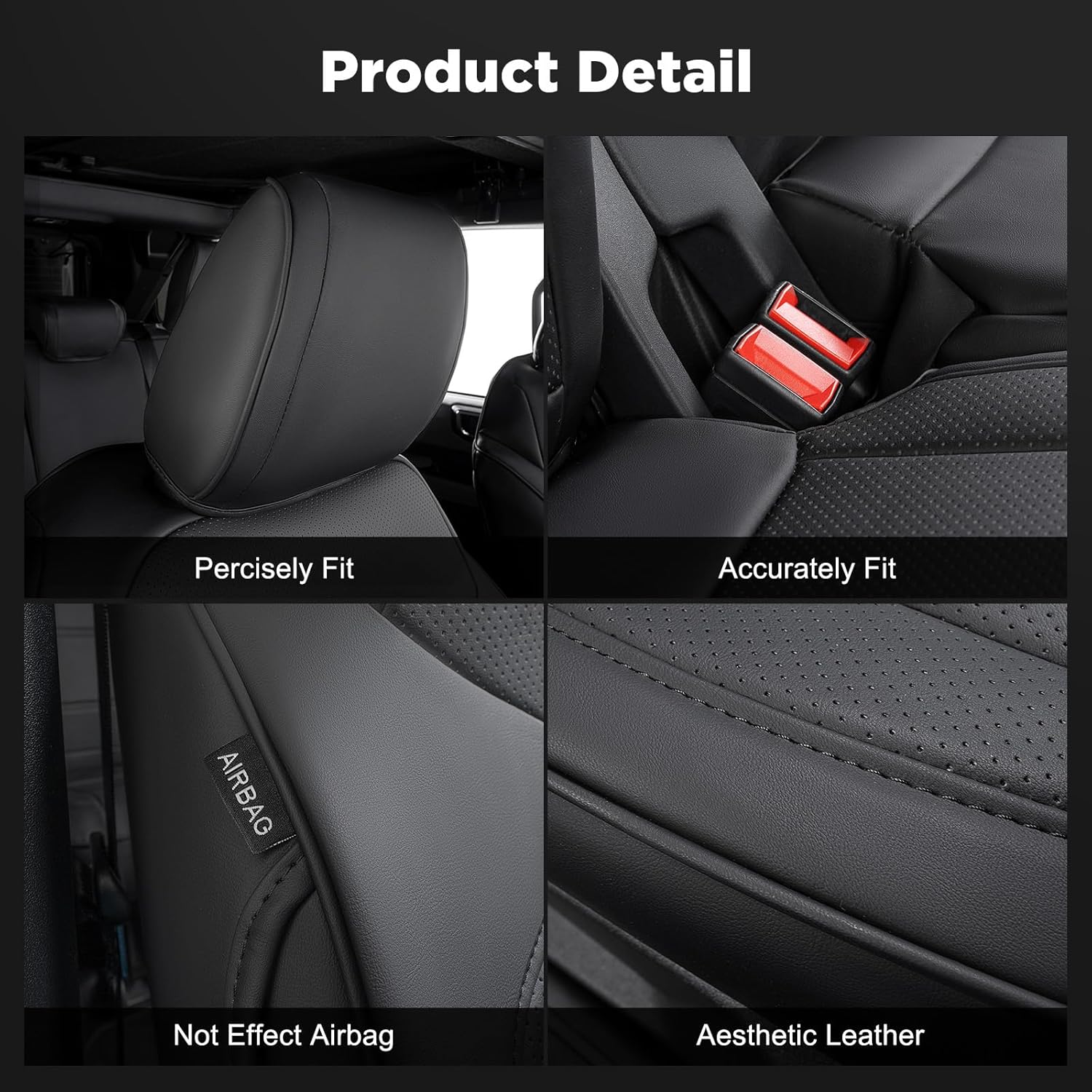 BAMACAR Fundas de asiento para Ford Bronco 2023 2022 2021 4 puertas con paneles Molle, fundas de asiento Bronco de cuero negro 2023 para fundas de