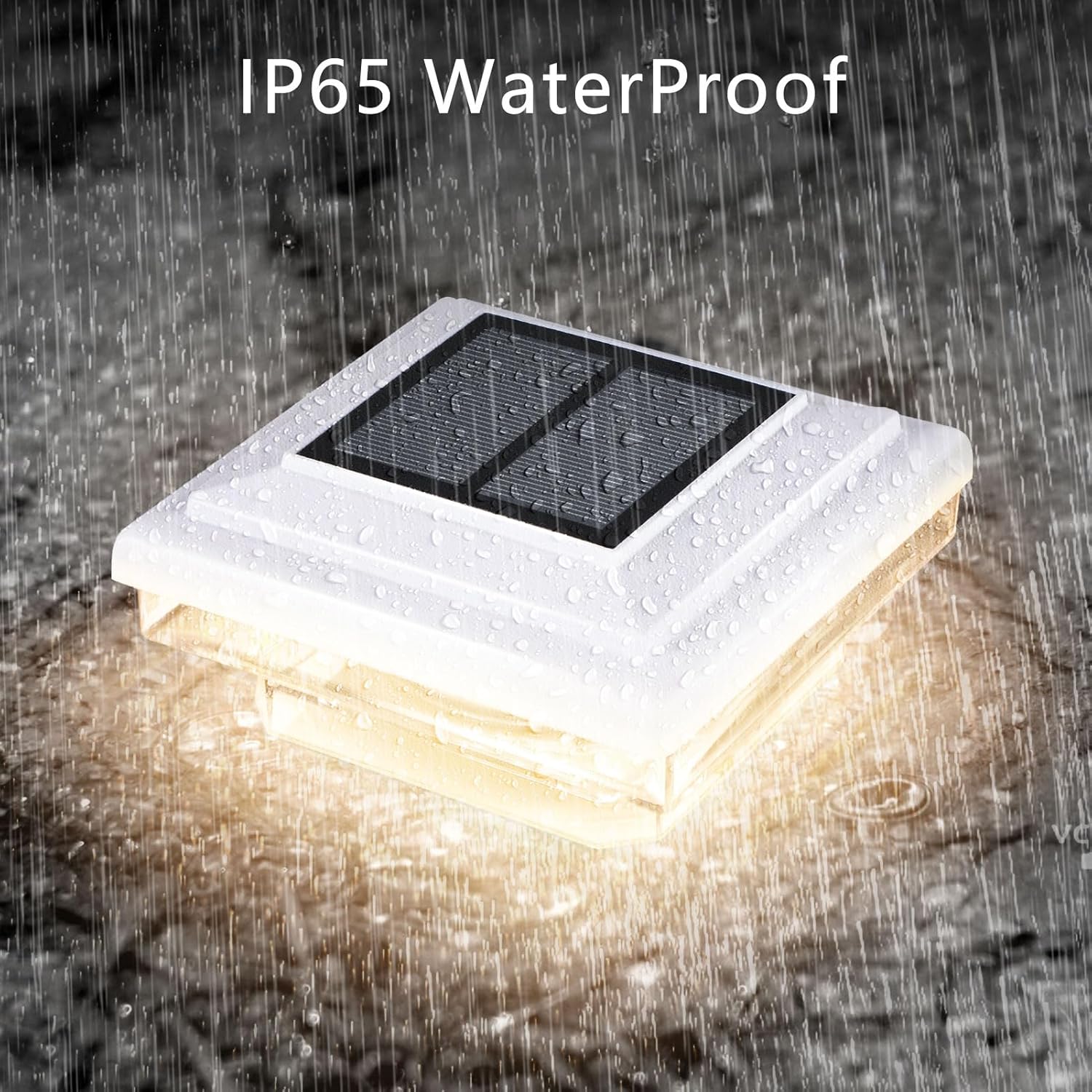 6 paquetes de luces solares decorativas para postes de 30 lúmenes, brillo de luz LED SMD blanco cálido, iluminación LED SMD IP65, ajuste