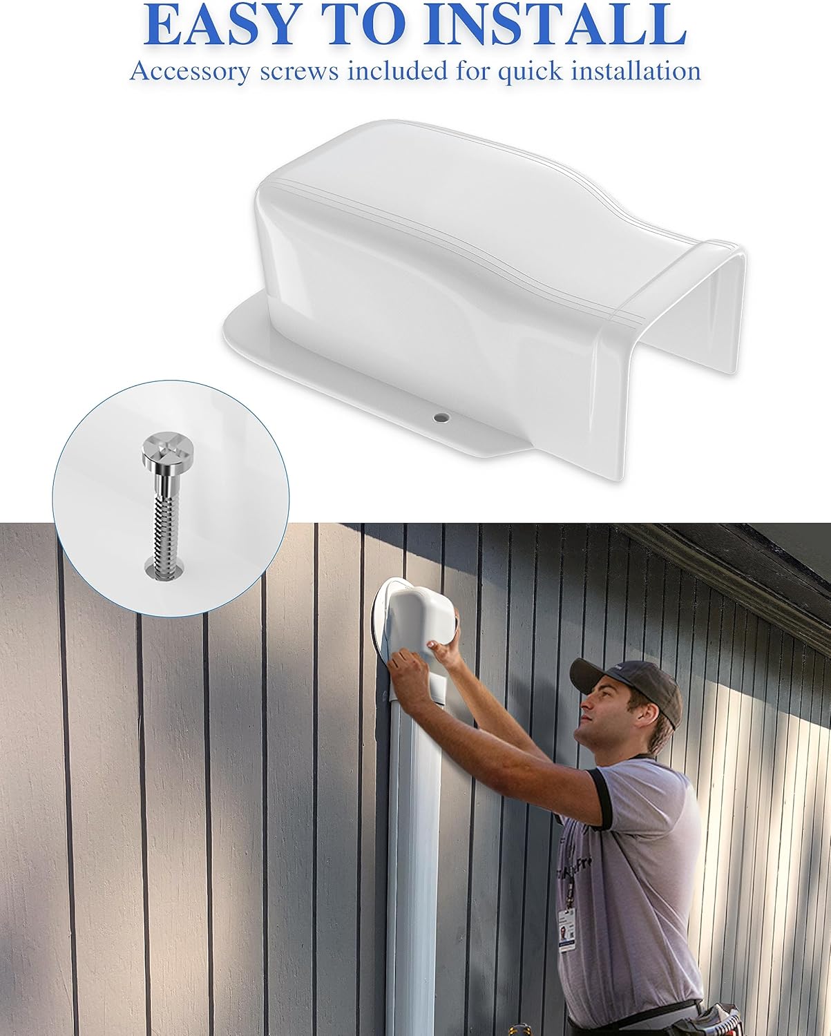 WEETALL Juego de cubierta de pared de entrada de 3 pulgadas, accesorios para aires acondicionados sin conductos y bombas de calor, PVC decorativo