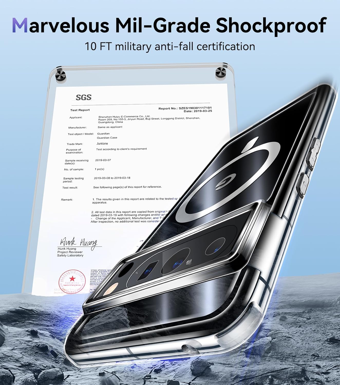 Juntone Funda magnética para Google Pixel 8 Pro transparente compatible con MagSafe no amarilla protección contra caídas de grado militar de 10 pies