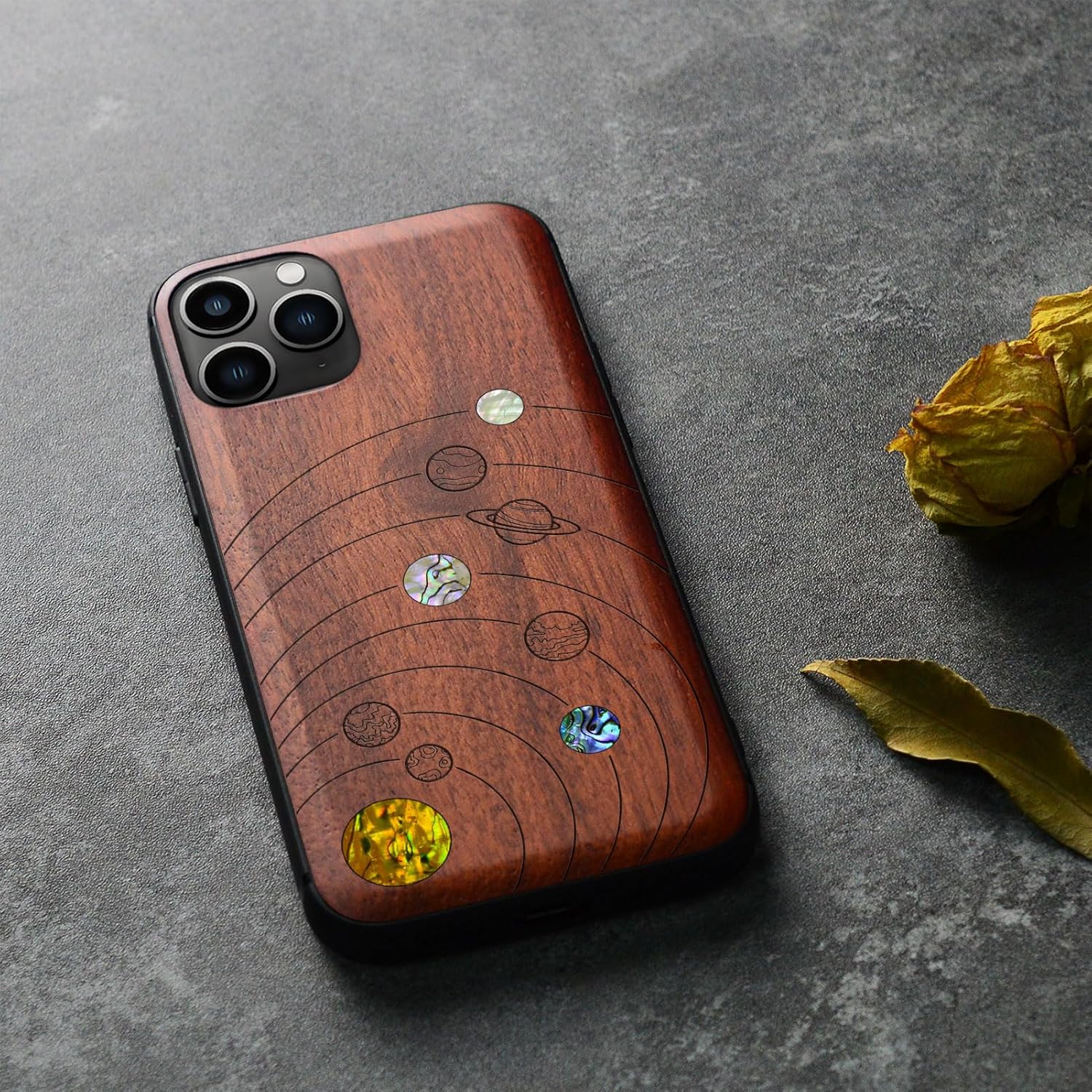 Carveit 11 Pro Max – Funda protectora de madera de diseñador para iPhone 11 Pro Max (grabado de madera e incrustaciones de carcasa) compatible con