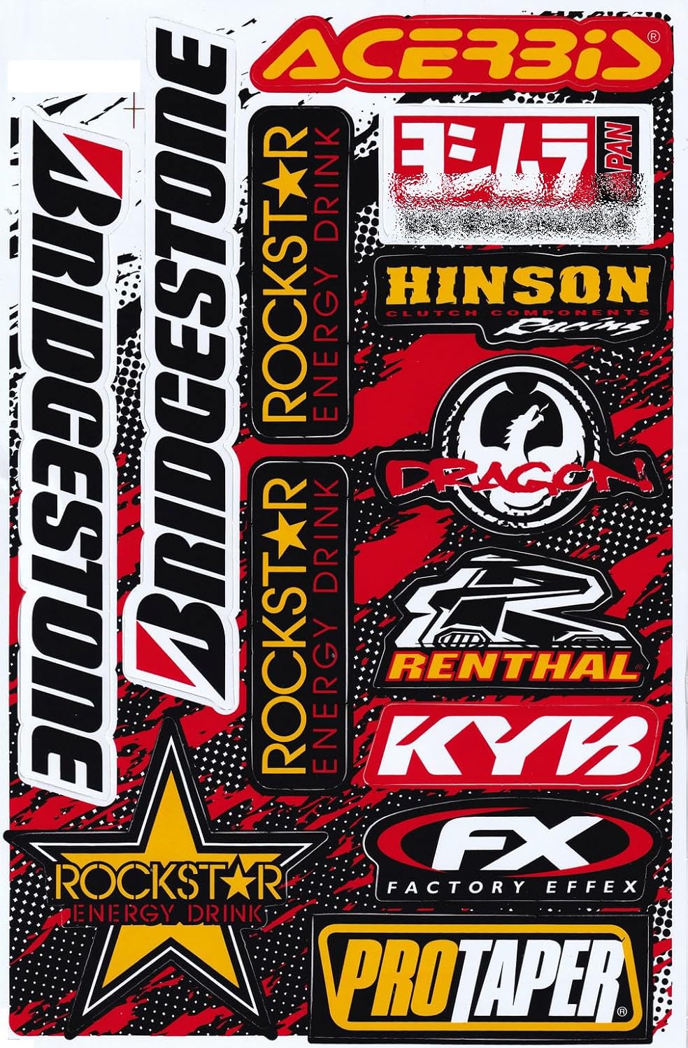 Conjunto de 5 calcomanías de papel para motocross y casco #Su-501